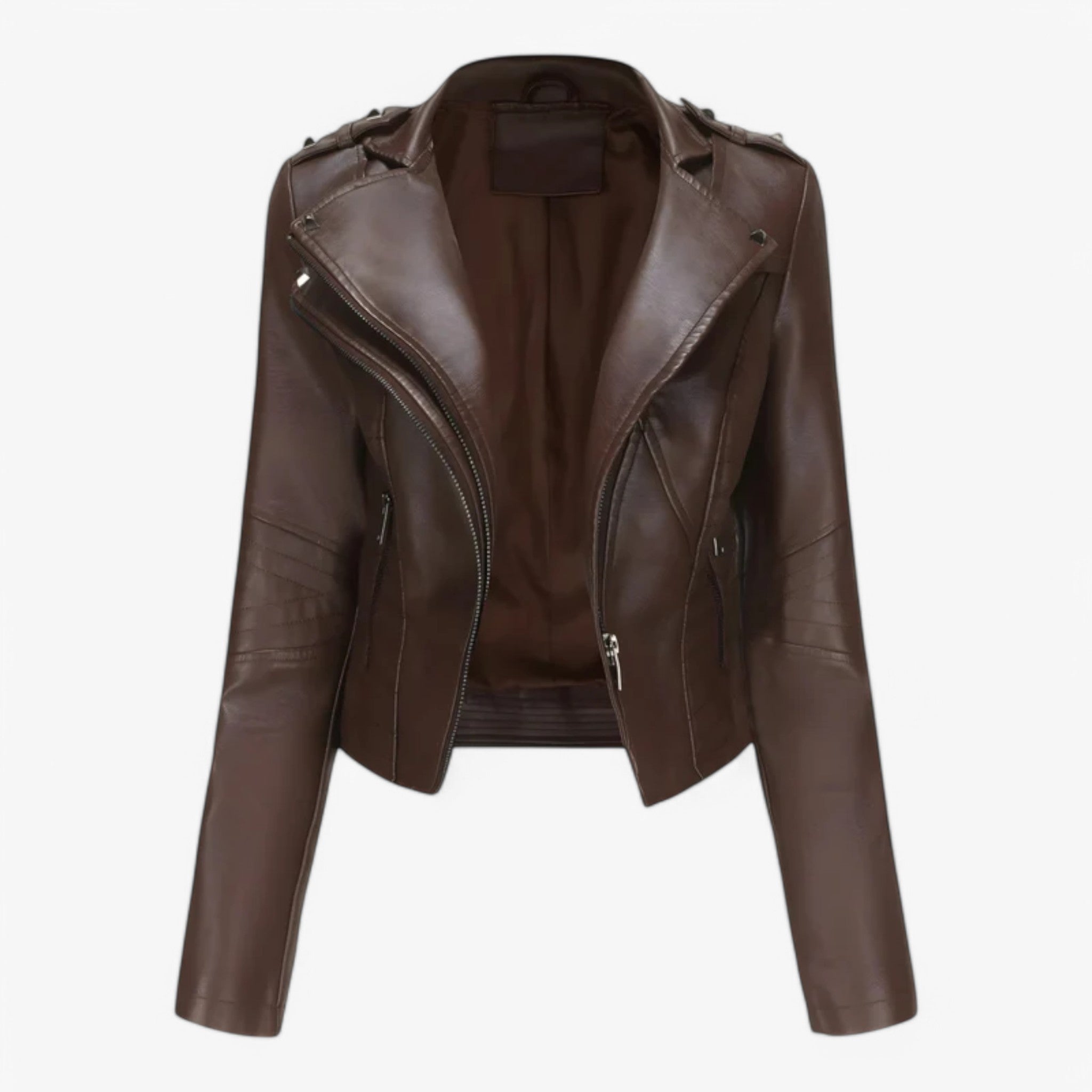 Emma | Kort skinnjakke - Café - women's fashion - {{ product_tags }