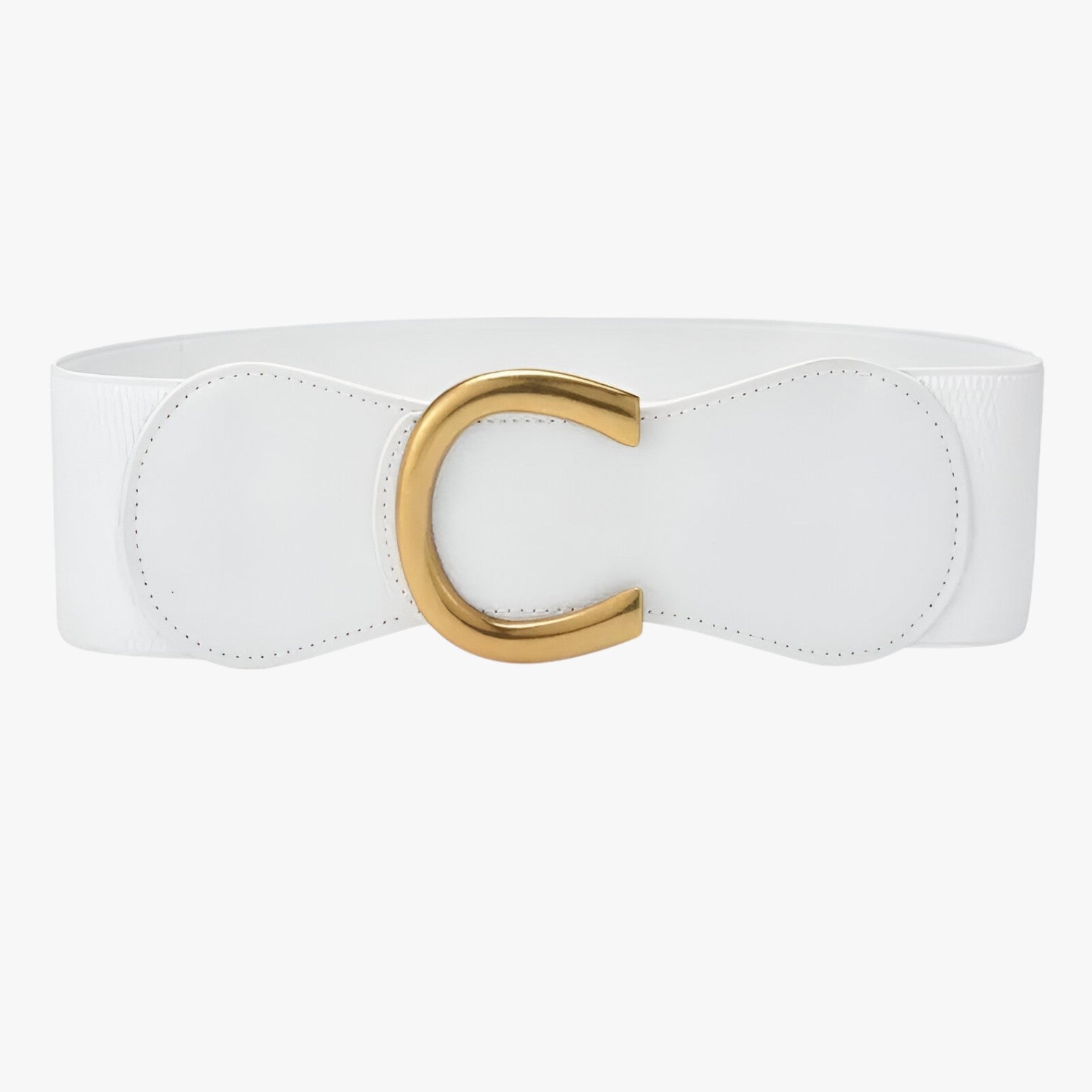 Elise | Lang elastisk talje med gylden spænde - Hvid - women's fashion - {{ product_tags }