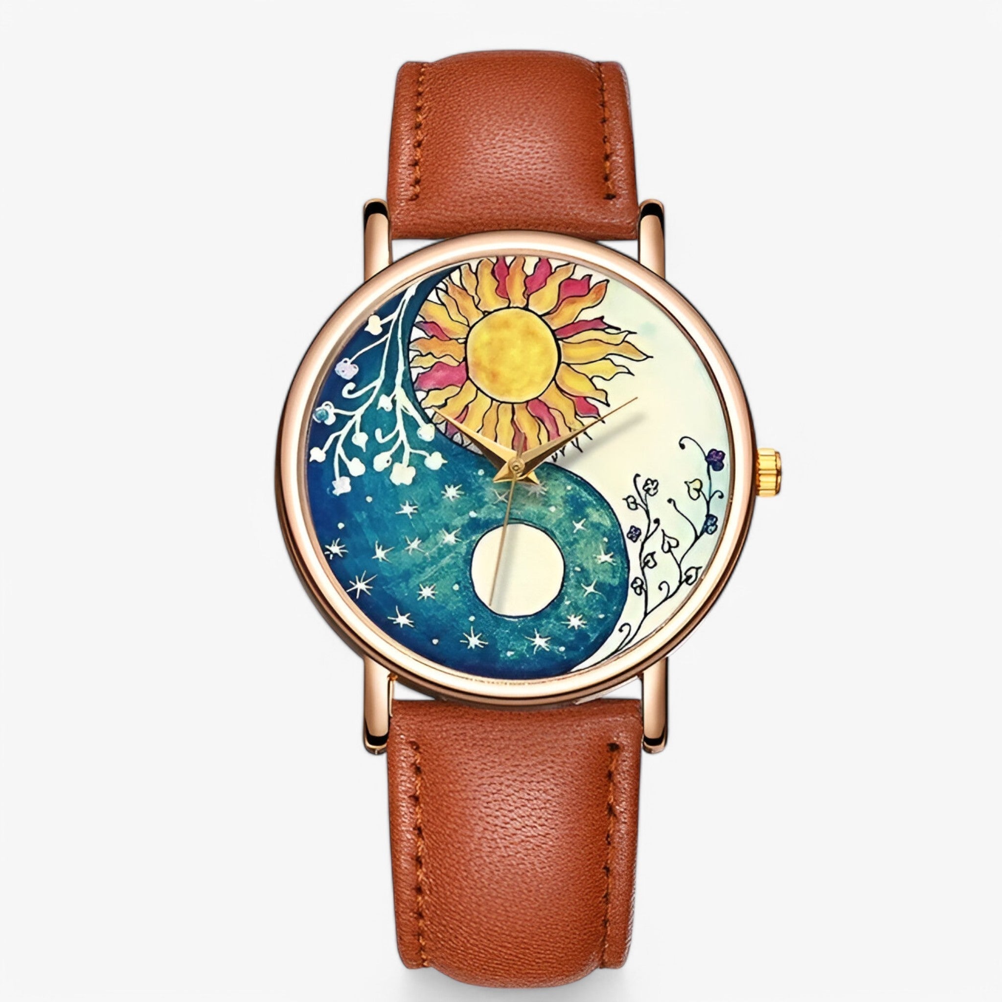 Naomi | Moderigtigt ur lavet af ægte læder med originalt design og vandafvisende - Lysebrun - watches - {{ product_tags }