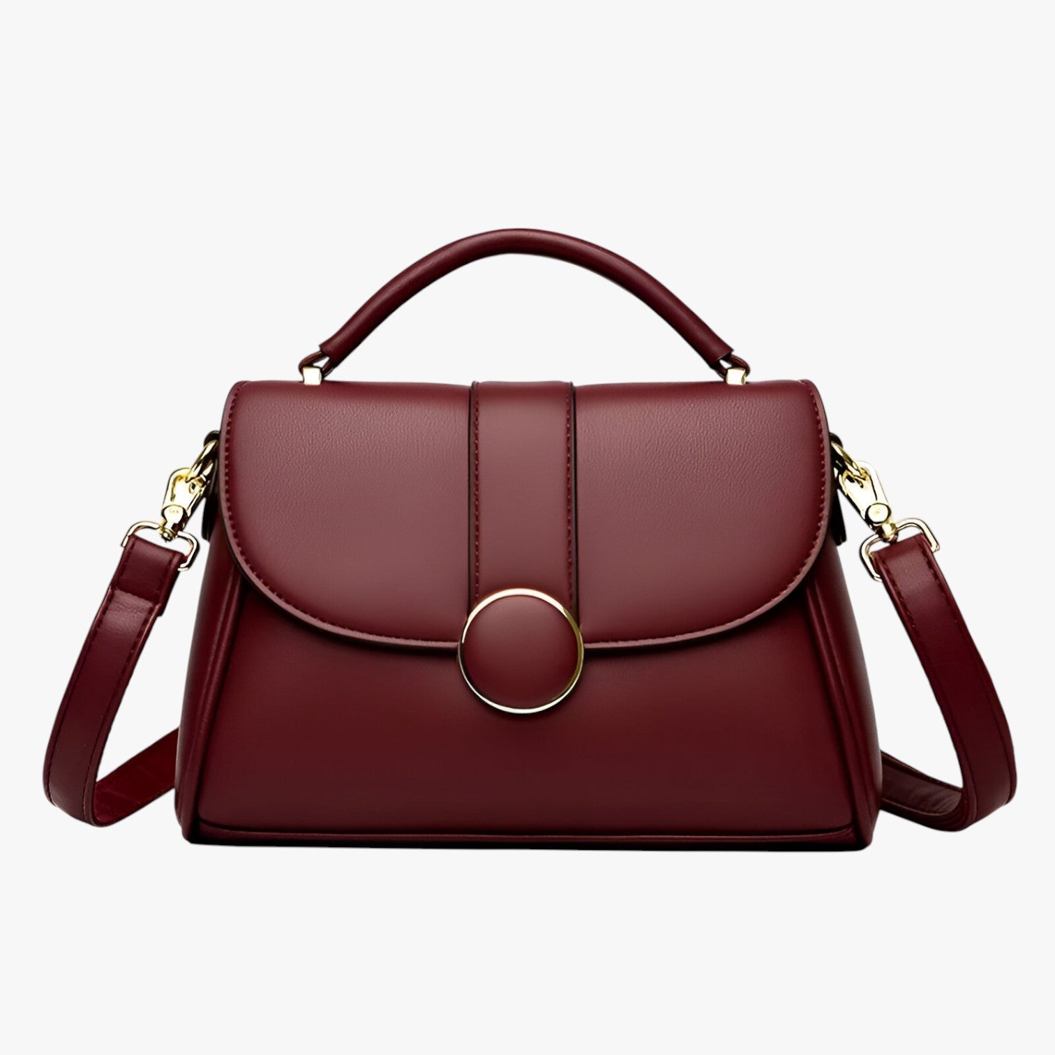 Suzy | Elegant skuldertaske med logo - Bordeaux Rød - bags - {{ product_tags }