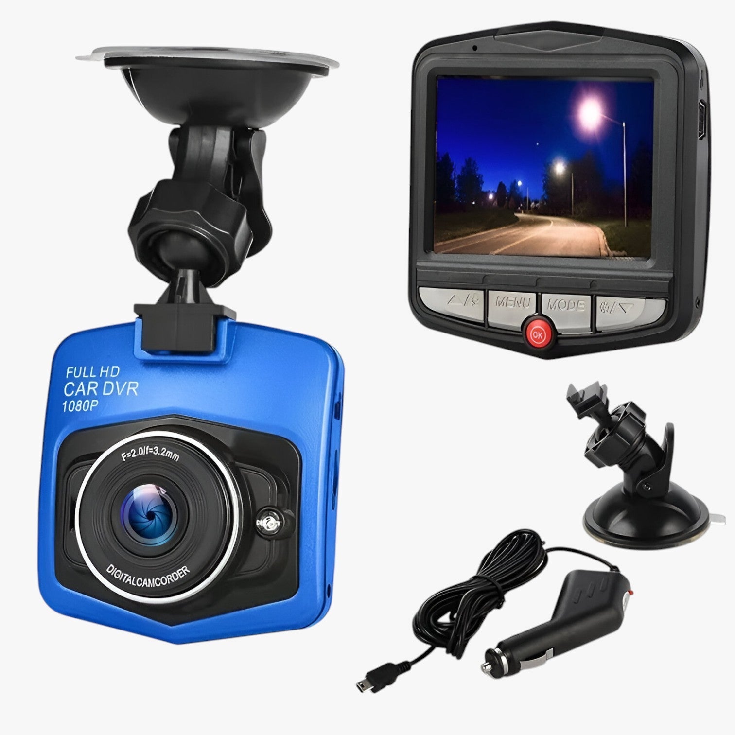 Axel | 1080P HD Nattesyn Dashcam med Loopoptagelse - blå - Axel | 1080P HD Nattesyn Dashcam med Loopoptagelse - €25 - {{ product_tags }