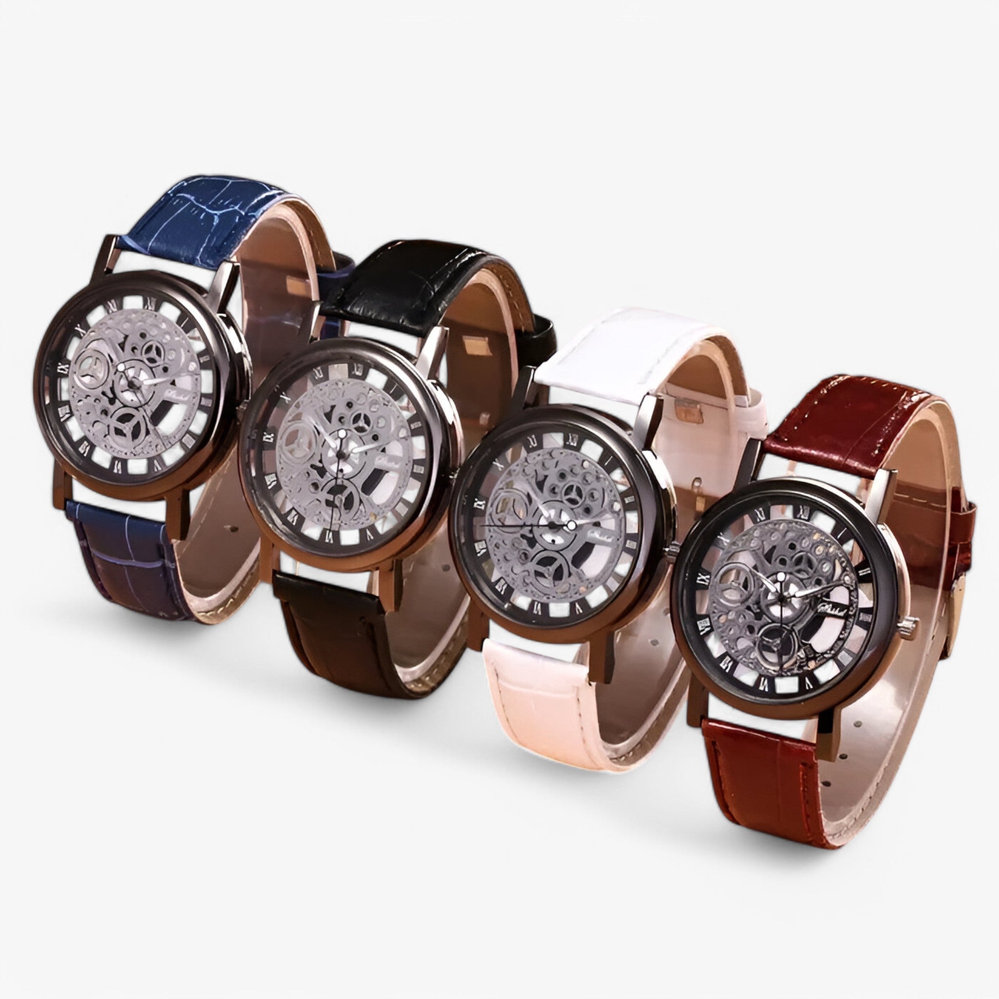 Olivier | Kvartsur med læderrem og romersk urskive - - watches - {{ product_tags }