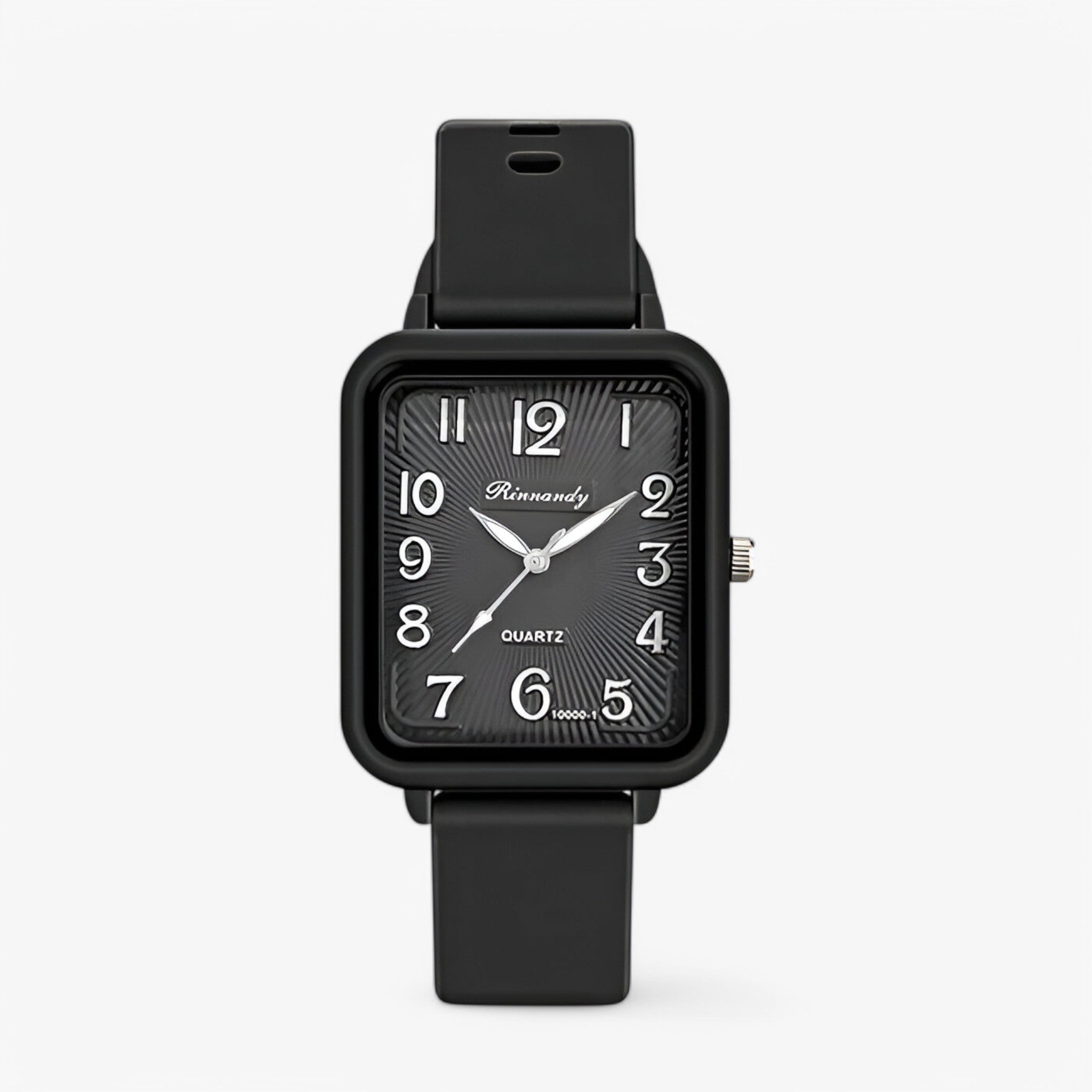 Clara | Rektangulært digitalt ur med silikoneremme - sort - watches - {{ product_tags }