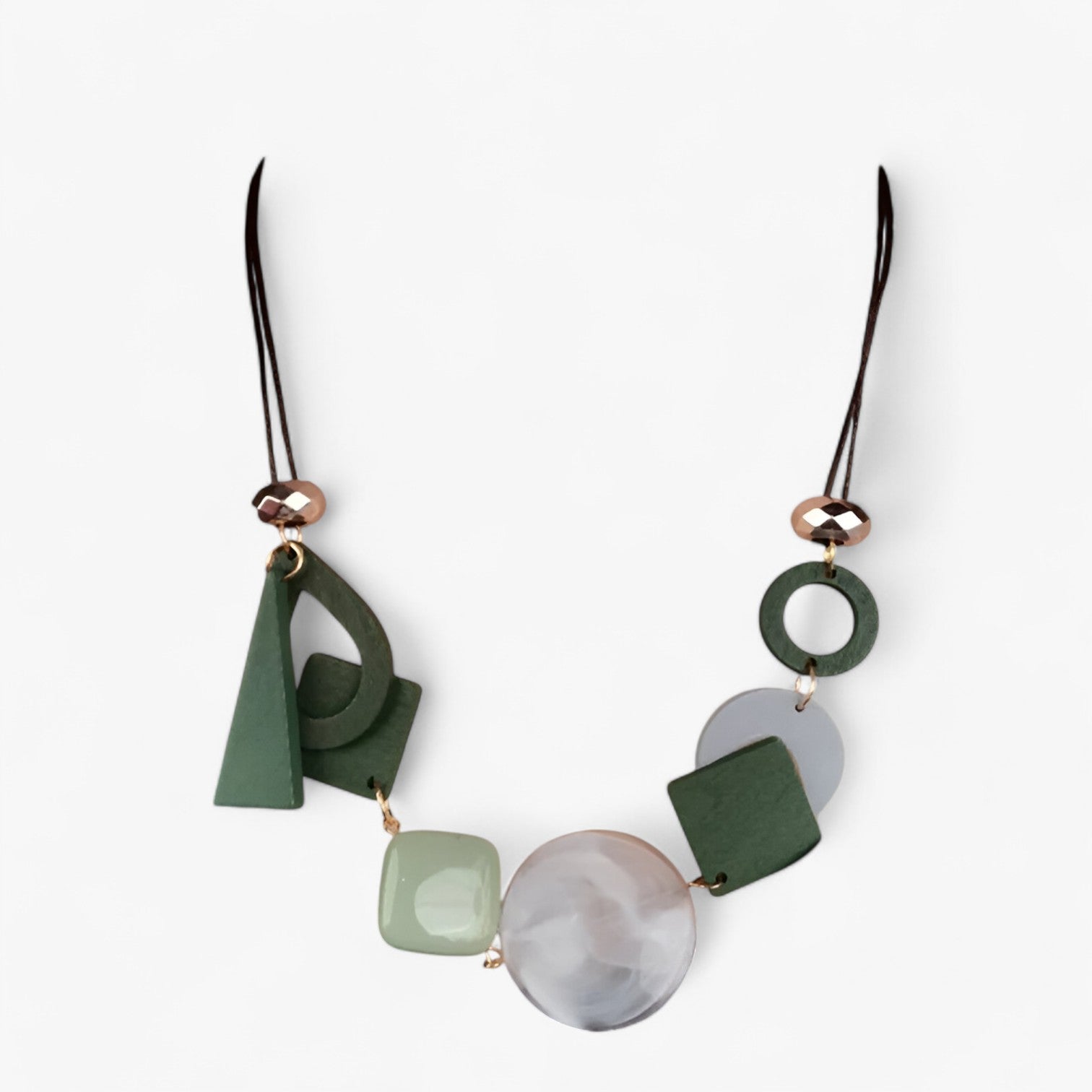 Alina | Vintage Geometrisk Vedhæng Halskæde – Håndlavet Etisk Elegance - Grå - women's fashion - {{ product_tags }