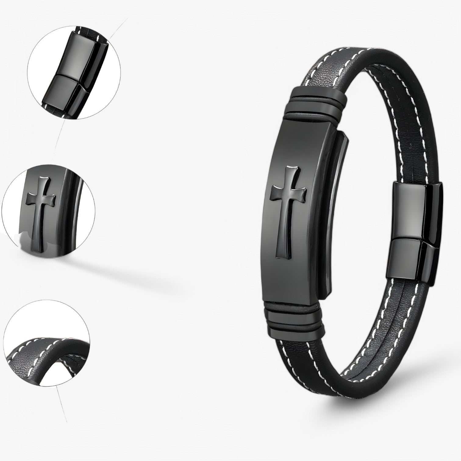 Rafa | Store Sort-Guld Korsarmbånd - - watches - {{ product_tags }