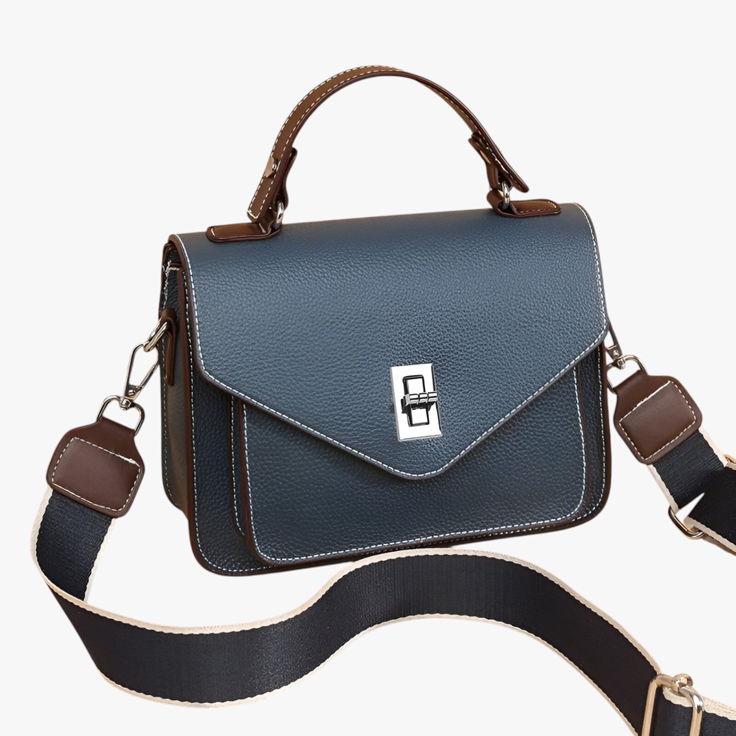 Valerie | Luksuslædertaske i ægte læder - blå - bags - {{ product_tags }