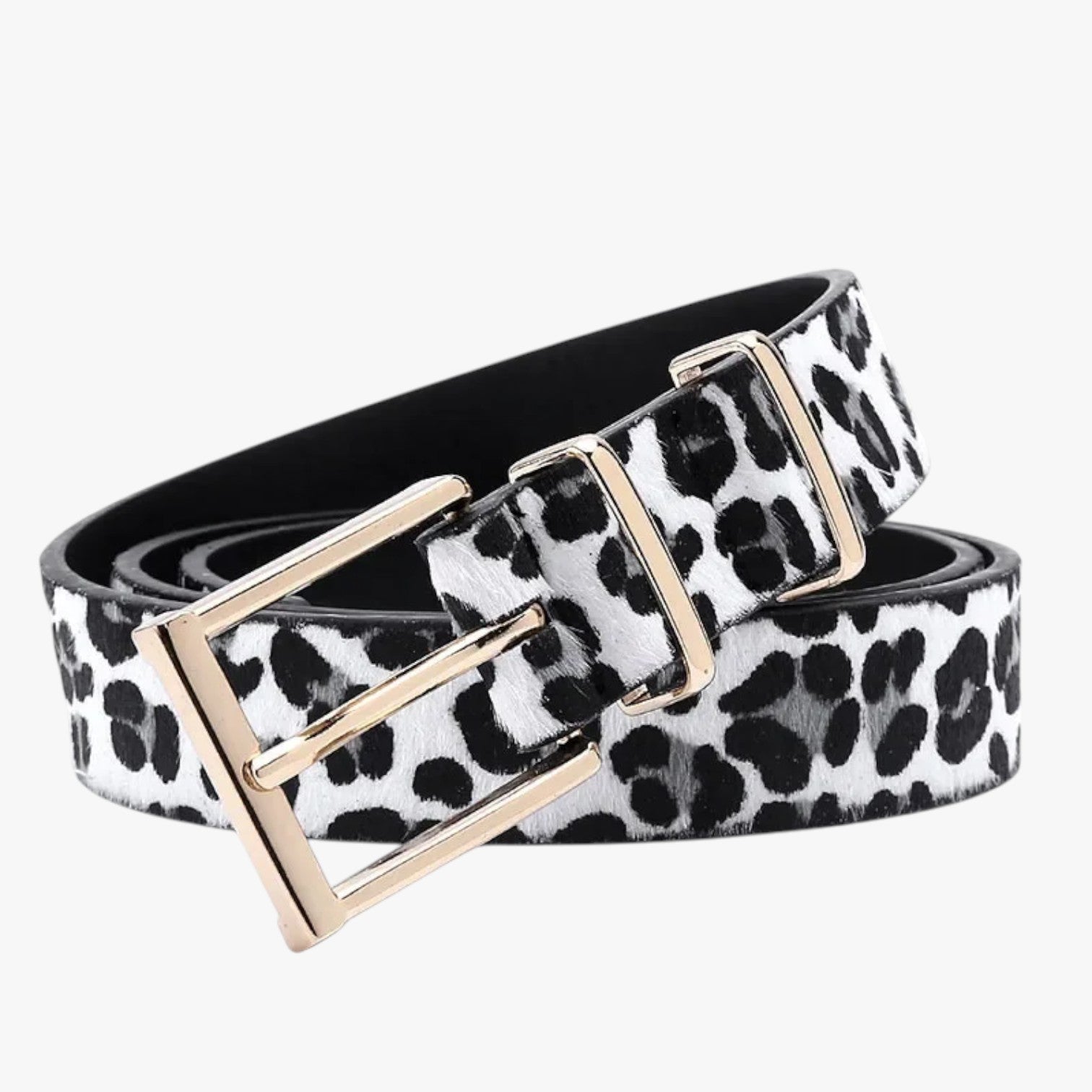 Julianna | Læderegestik i Leopardmønster med Elegant Spænde - Hvid - Julianna | Læderegestik i Leopardmønster med Elegant Spænde - €25 - {{ product_tags }