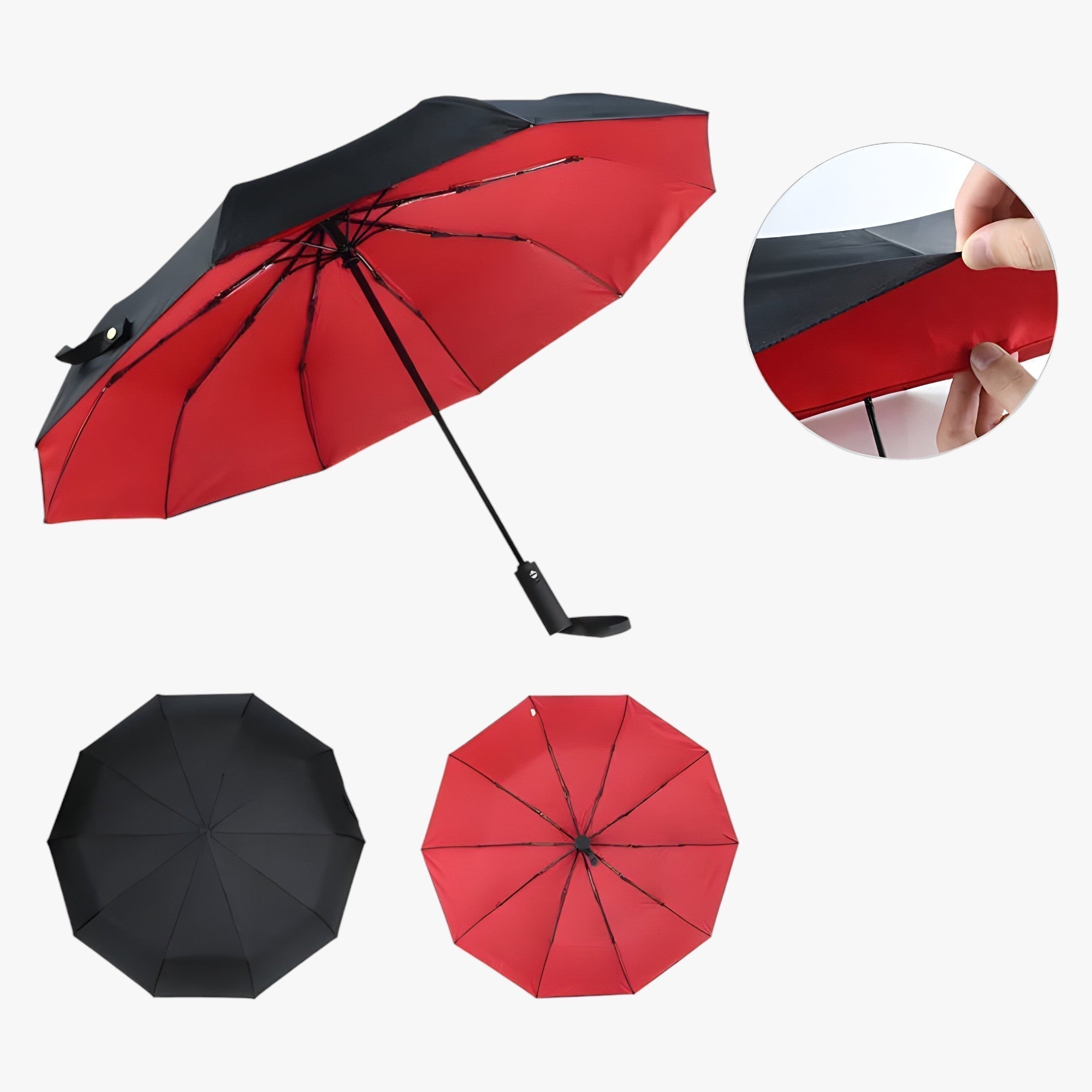 Foldbar | Vindbeskyttende parasol - Stort og holdbart til alle vejrforsikringer - Rød - house & garden - {{ product_tags }