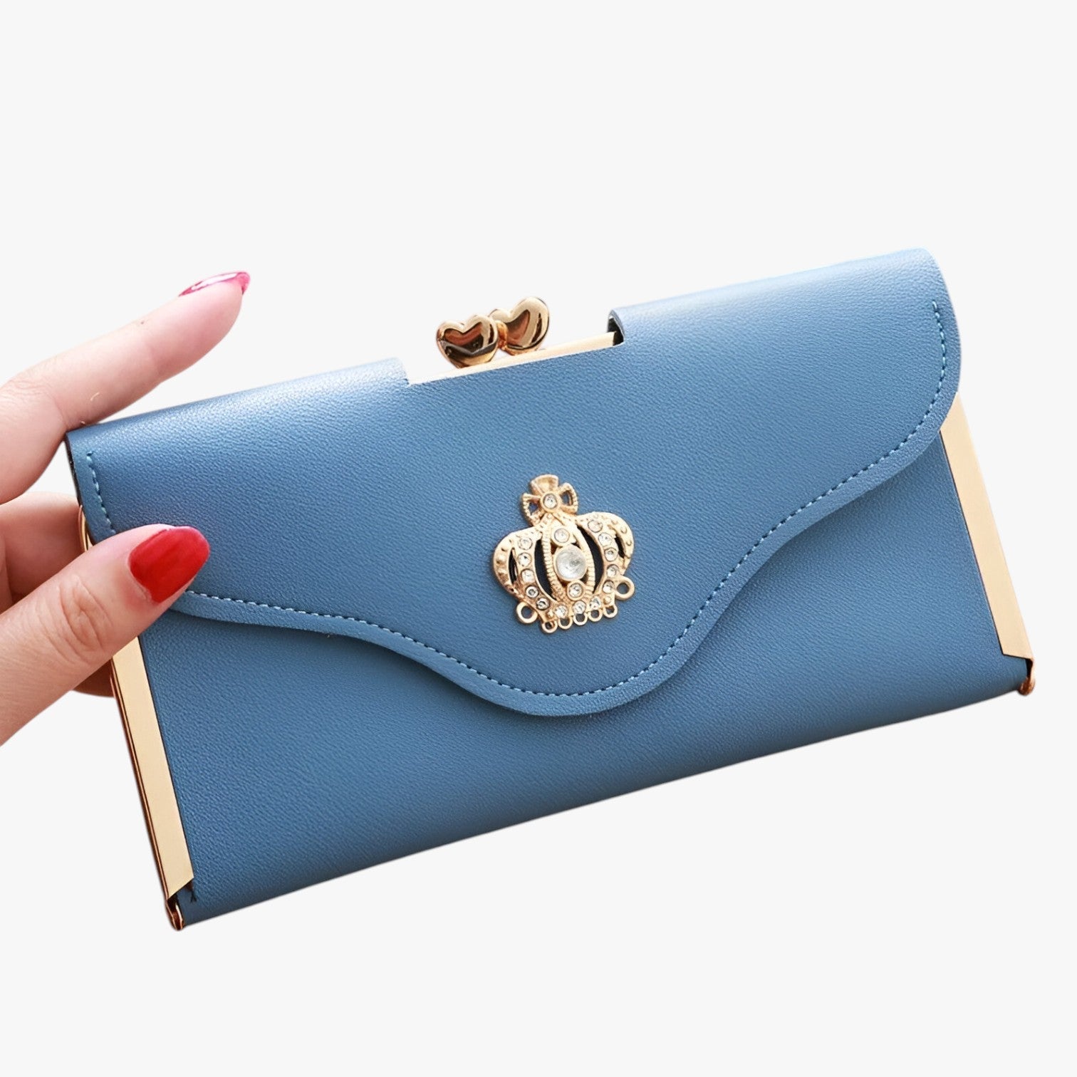 Sheryl | Luxe damespung - Stilrent design, rummelig indretning - Himmelblå - bags - {{ product_tags }