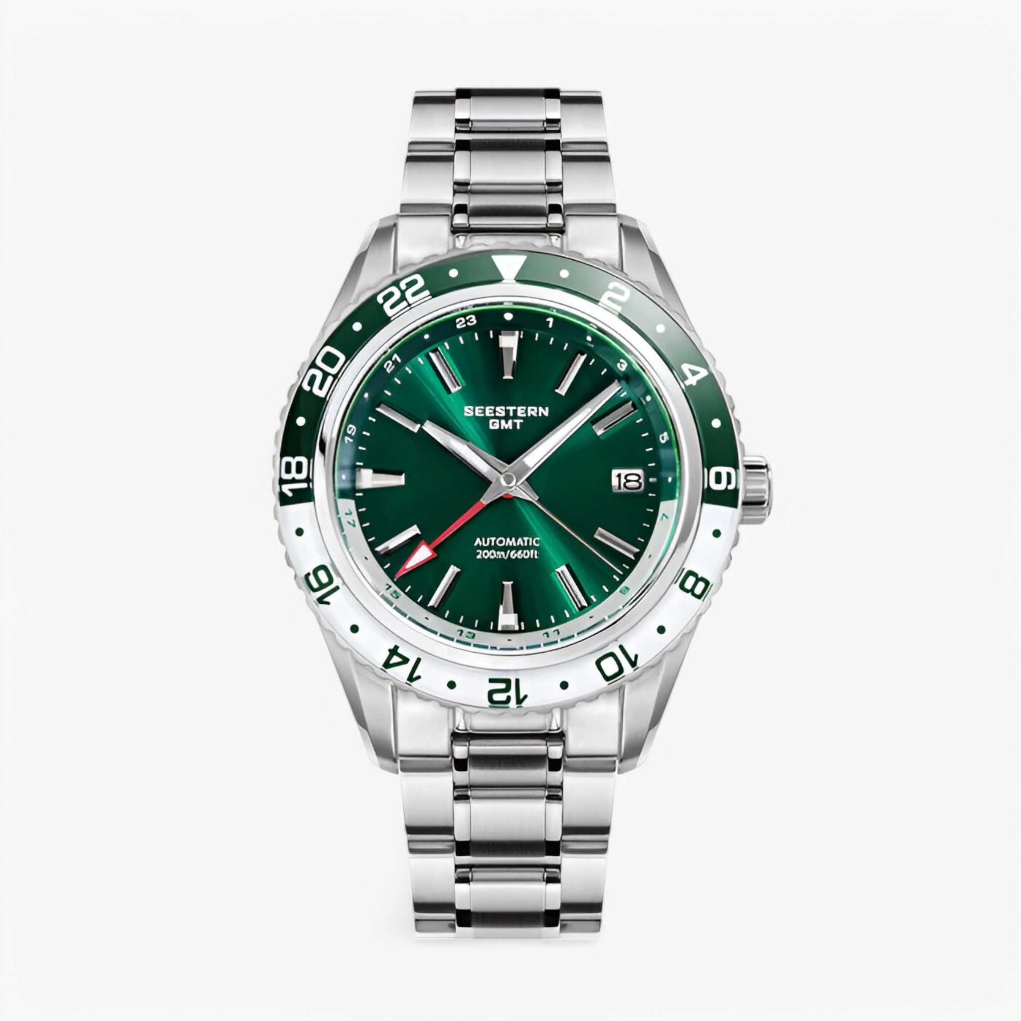 Ethan | Sofistikeret Automatisk GMT Kontorur - grøn - watches - {{ product_tags }