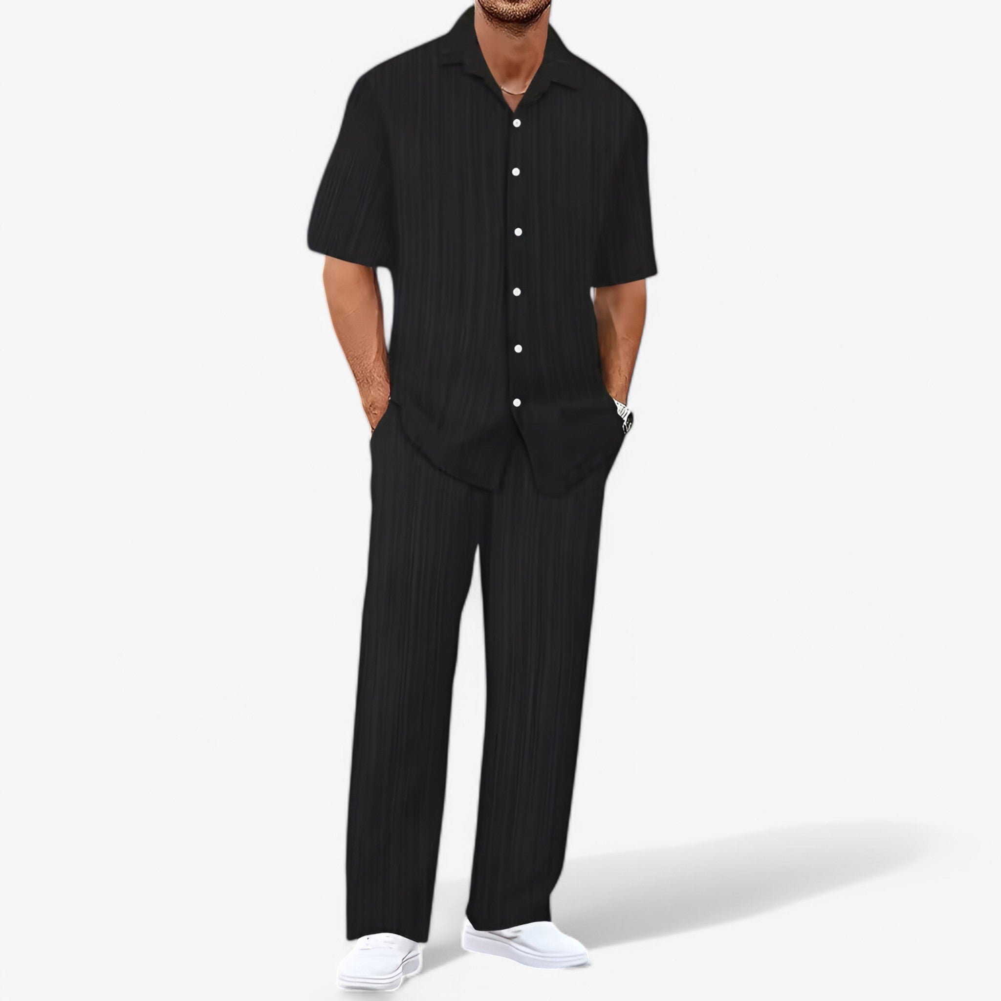 Lorenzo | Business Casual sæt med skjorte og bukser - Sort Pakke med 1 stk. - Lorenzo | Business Casual sæt med skjorte og bukser- €25 - {{ product_tags }