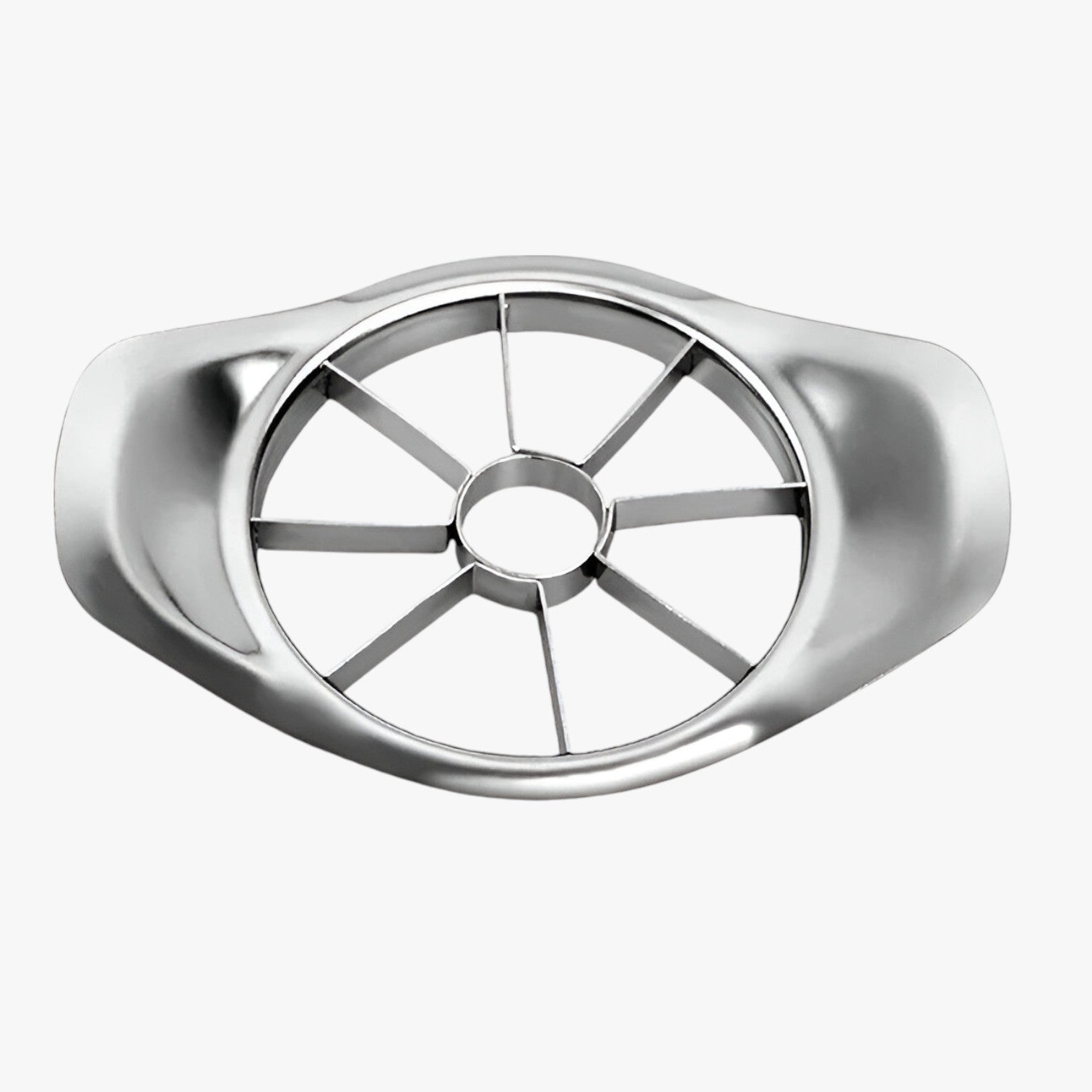 Xyla | Æbleskræller i rustfrit stål – Hurtig og nemt skrælle og skære - sølv - 1 ægte rund læderbælte- €25 - {{ product_tags }