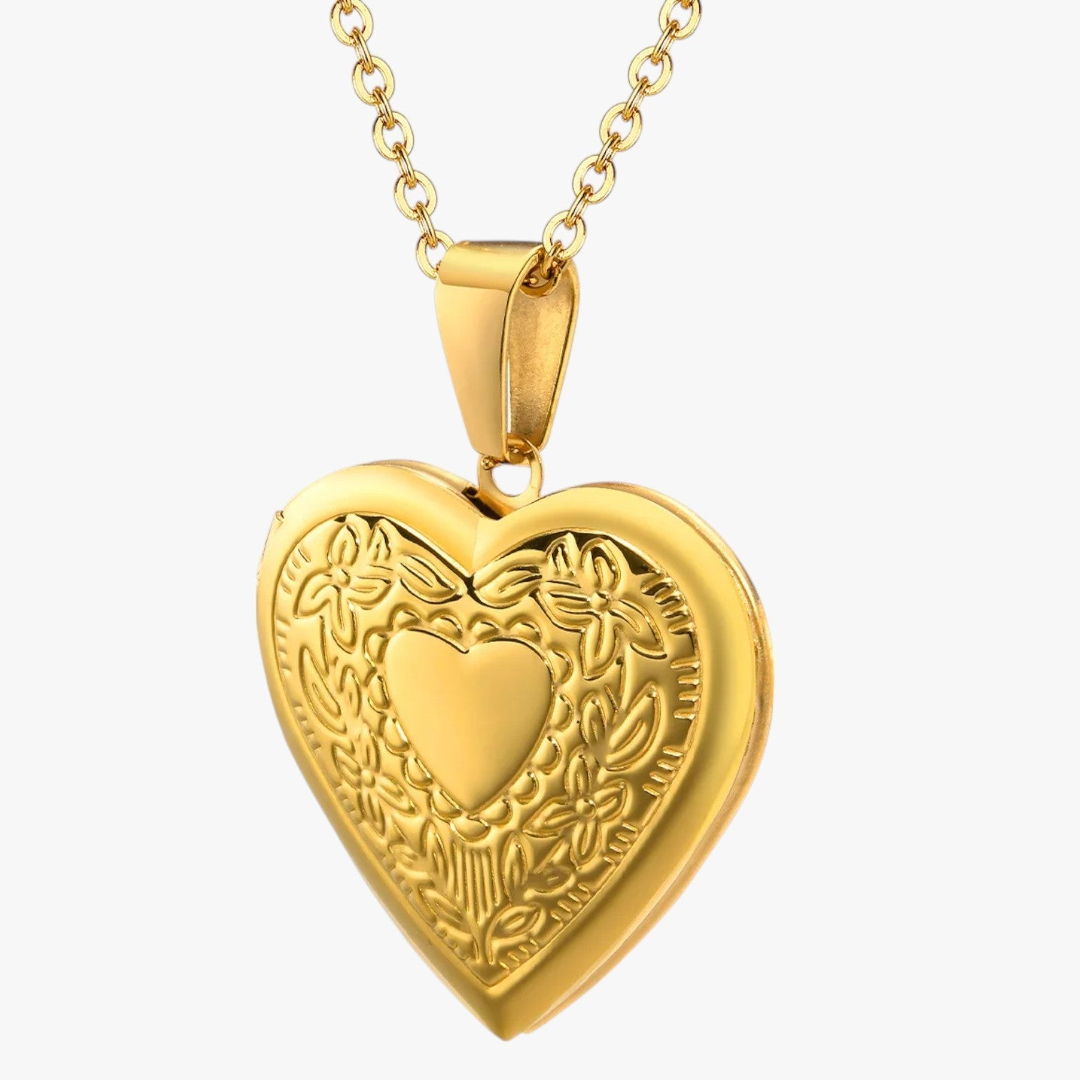 Camille | Hjertehalskæde med Personlig Tilpasset Fotoramme - colore oro - Camille | Hjertehalskæde med Personlig Tilpasset Fotoramme - €25 - {{ product_tags }