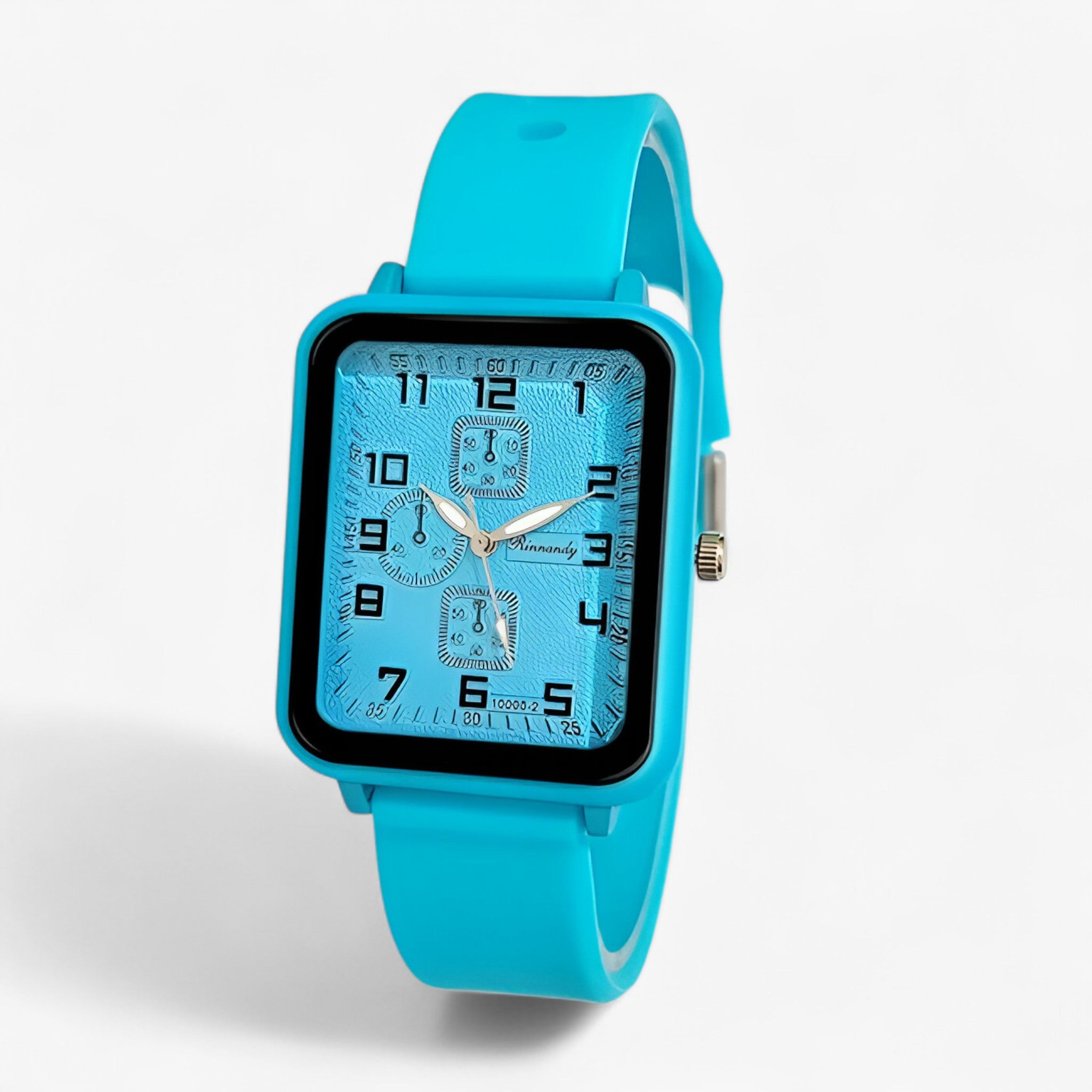 Julia | Kvarts quartz sportsur med blå silikone rem - Blå Grøn - watches - {{ product_tags }