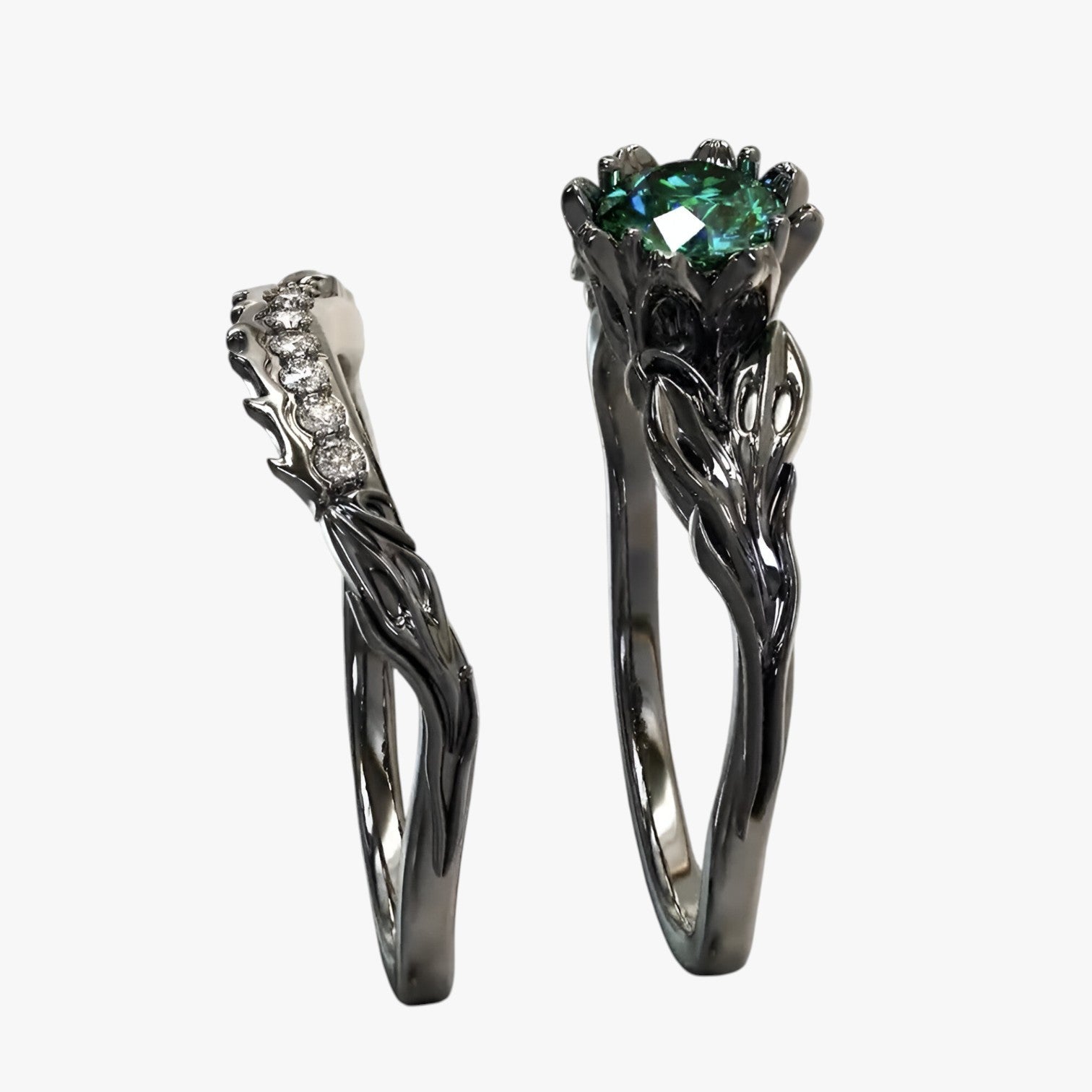 Hazel | Gotiske Par Ringe i Kvarts og Zirkon - - other - {{ product_tags }