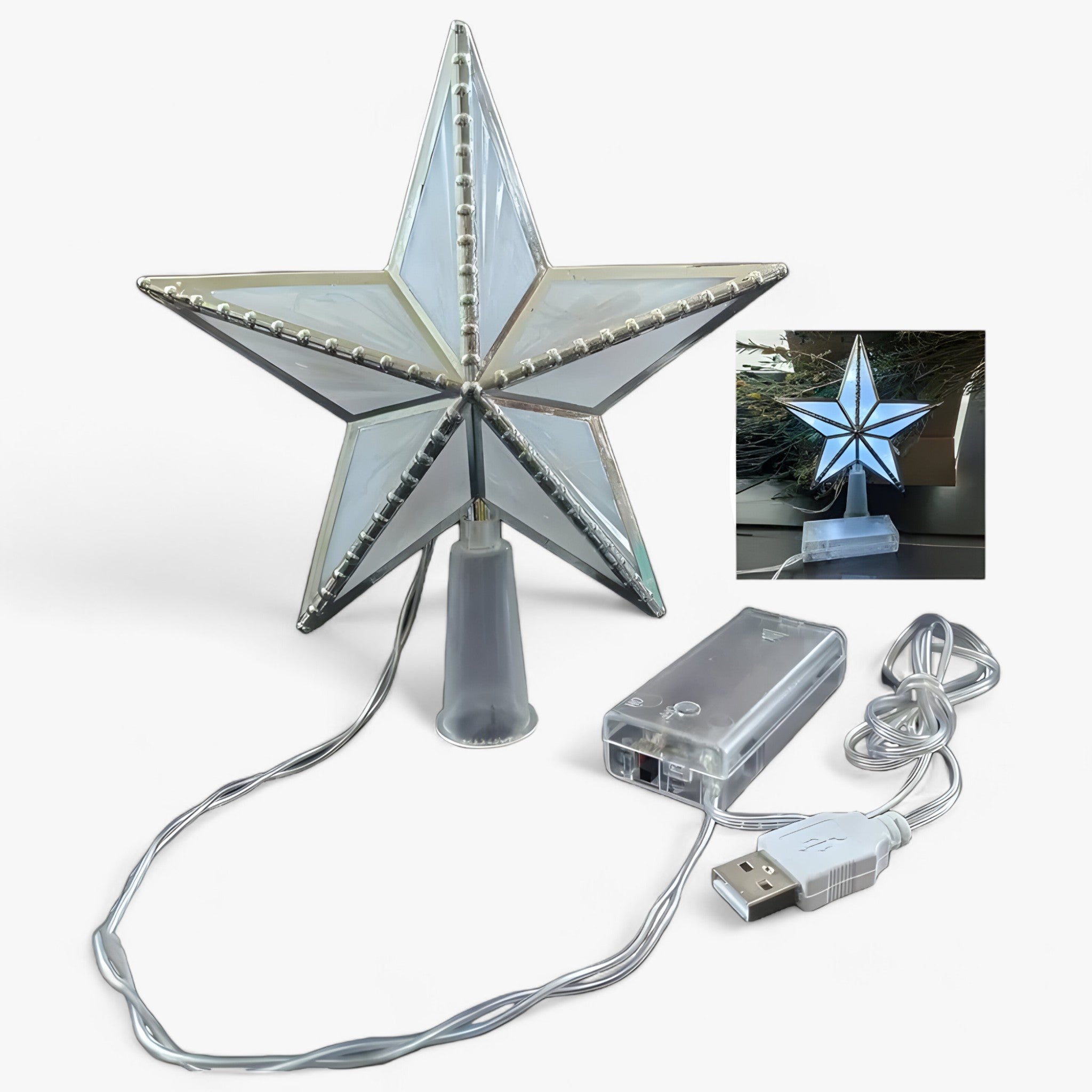 Topper Star | LED Lysende Stjerne med Fem Spidser til Juletræet - Flere Farver B 1 +1 GRATIS - christmas - {{ product_tags }