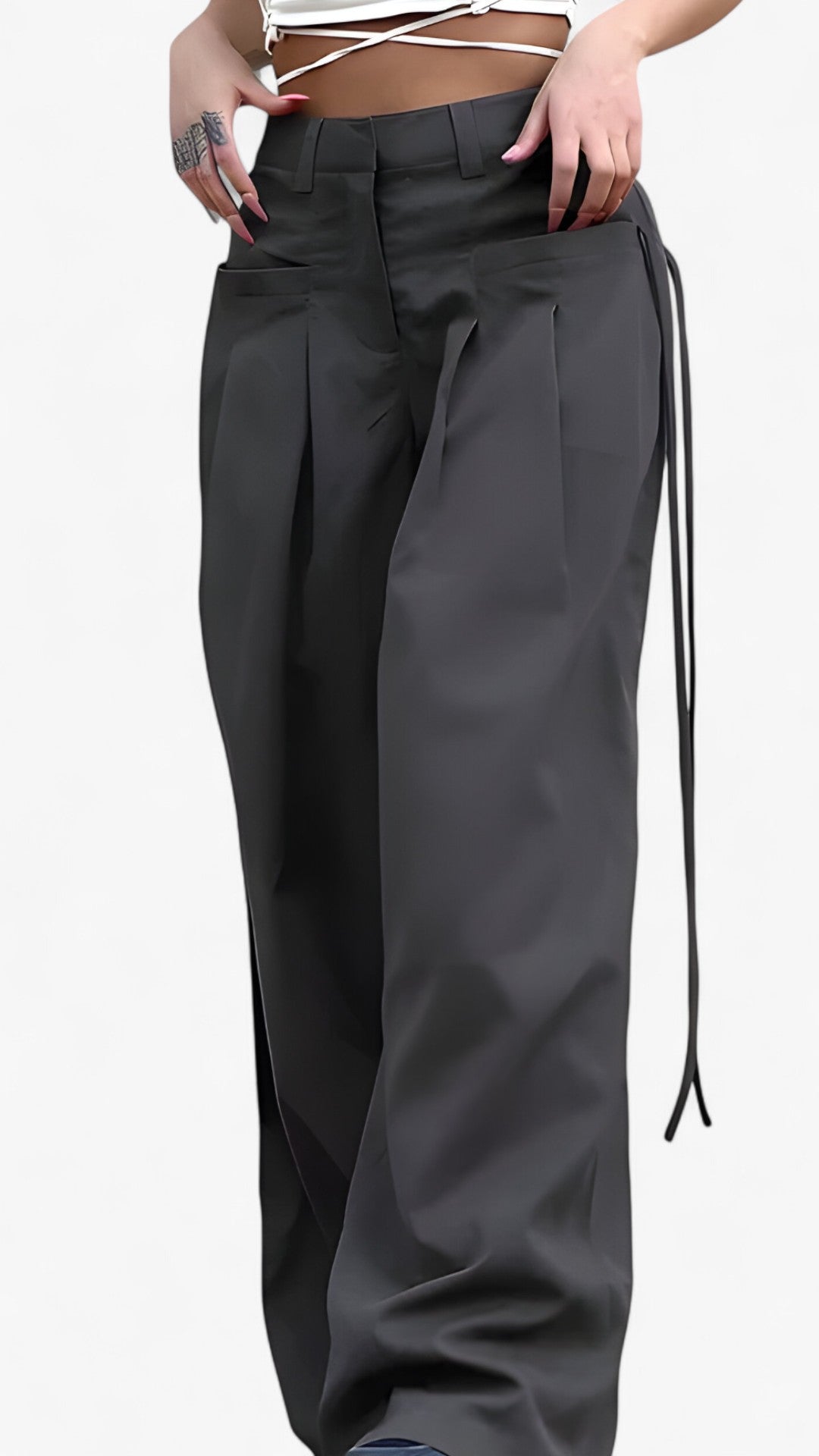 Alina | Bukser med brede ben - Højtalje & Retro kontorstil - - Alina | Bukser med brede ben - Højtalje & Retro kontorstil - €25 - {{ product_tags }