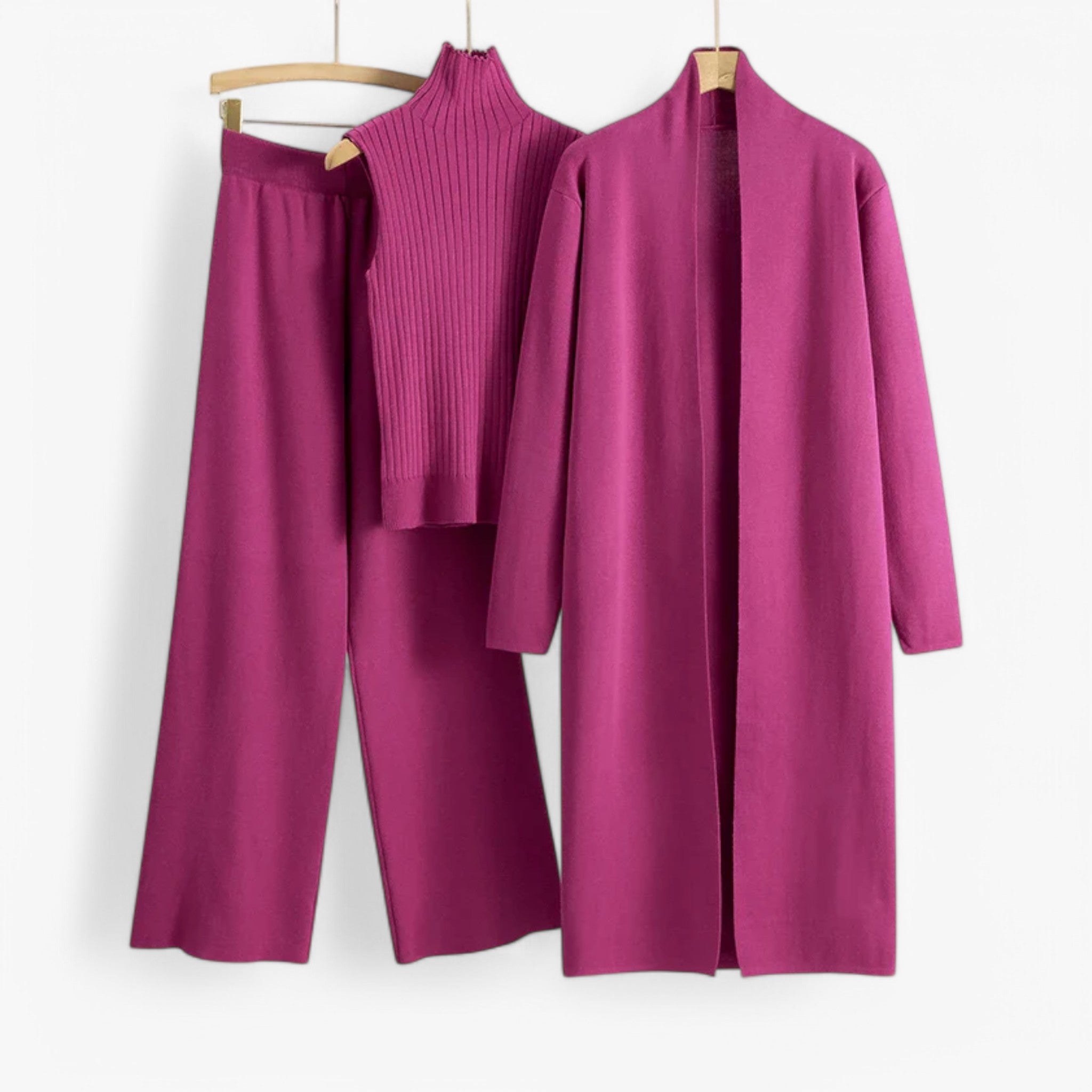Ivy I Vintage Strikkesæt i 3 dele - Rosa En størrelse - women's fashion - {{ product_tags }
