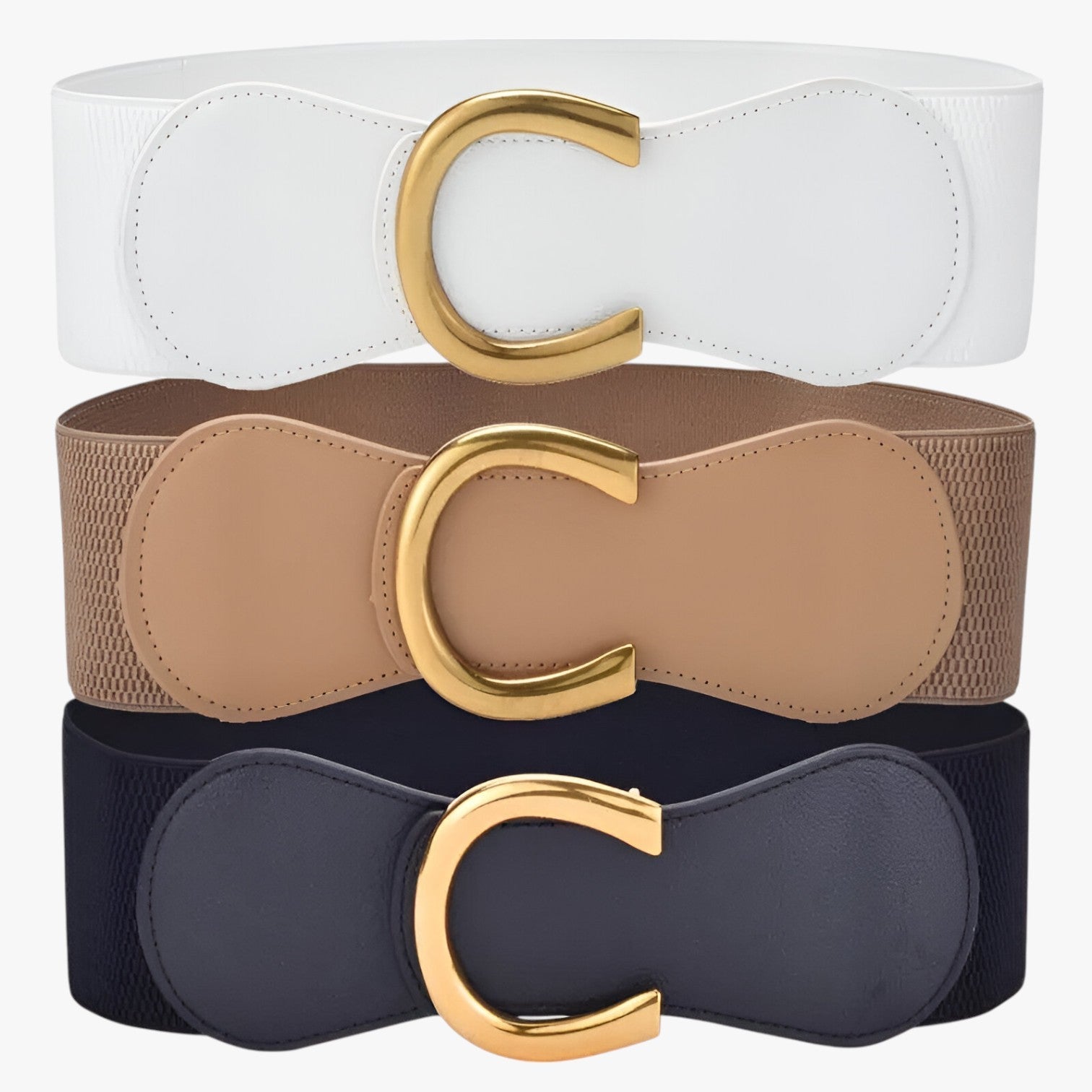 Elise | Lang elastisk talje med gylden spænde - - women's fashion - {{ product_tags }