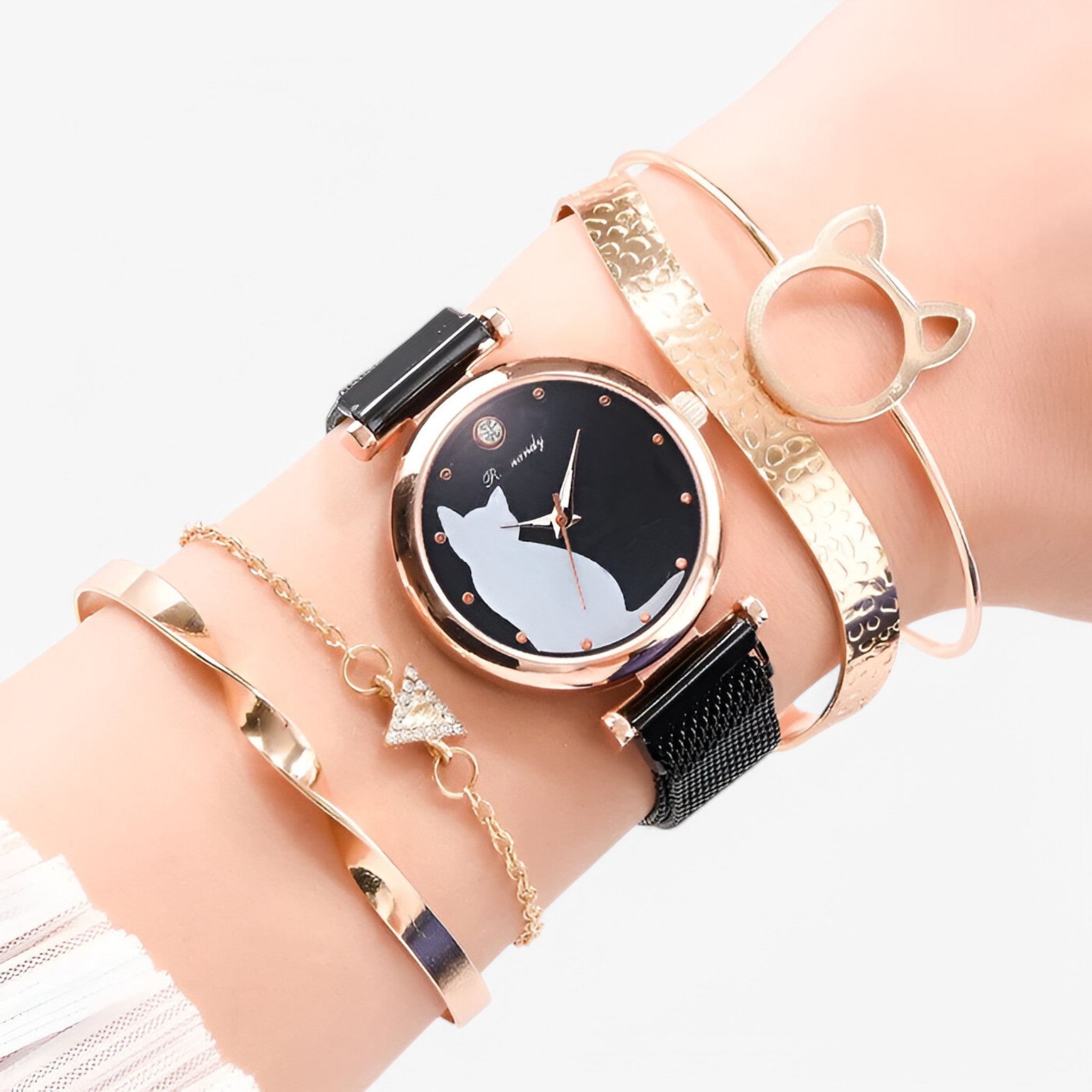 Skylar | Dameur med Cat Dial og Mesh-rem - - watches - {{ product_tags }