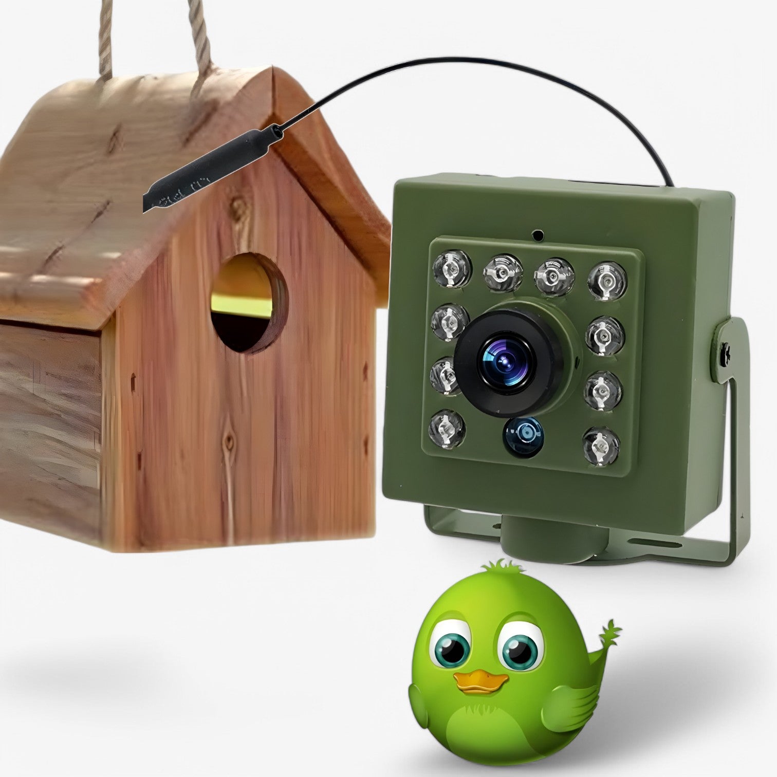 Live fuglekiggeri | WiFi Nest-kamera med natseende og lyd - - Live fuglekiggeri | WiFi Nest-kamera med natseende og lyd- €25 - {{ product_tags }