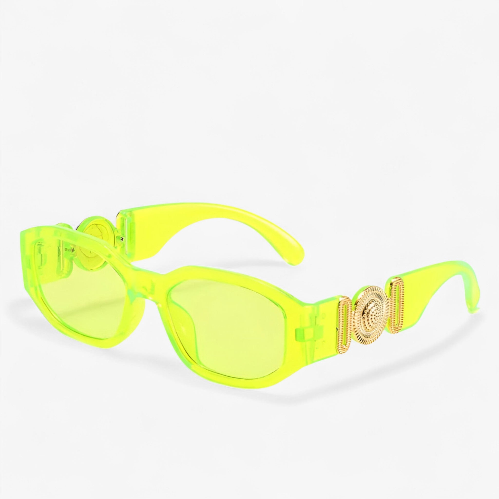 Liam | Lille rektangulær solbrille til rejser og vintage stil - Fluorescerende grøn Som vist - men's fashion - {{ product_tags }