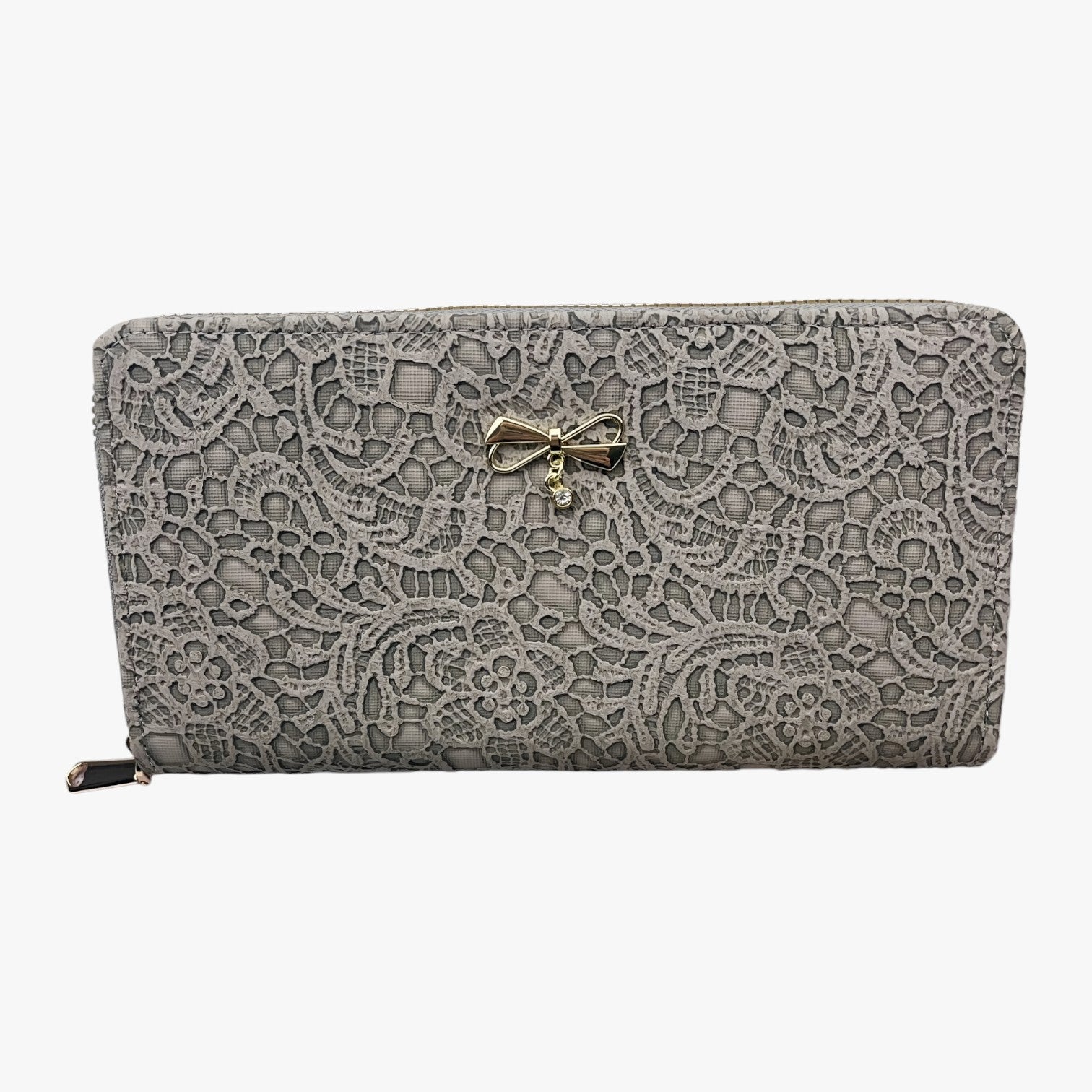 Marian | Retro Brieftaske – Elegant og Rummelig med Blonderelief - Lys Lilla - bags - {{ product_tags }