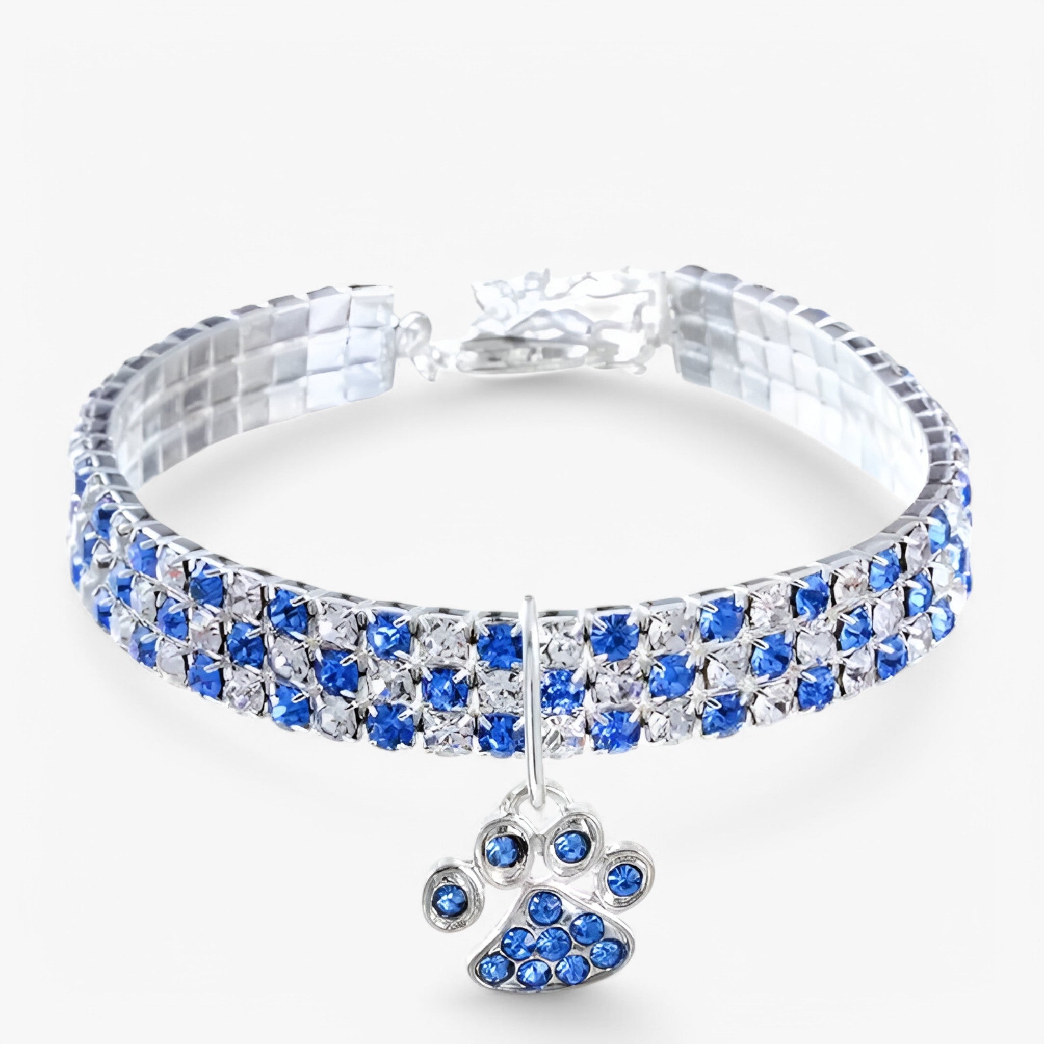 Luna | Luksus Krystalhalskæde med Diamantophæng - Blå - other - {{ product_tags }