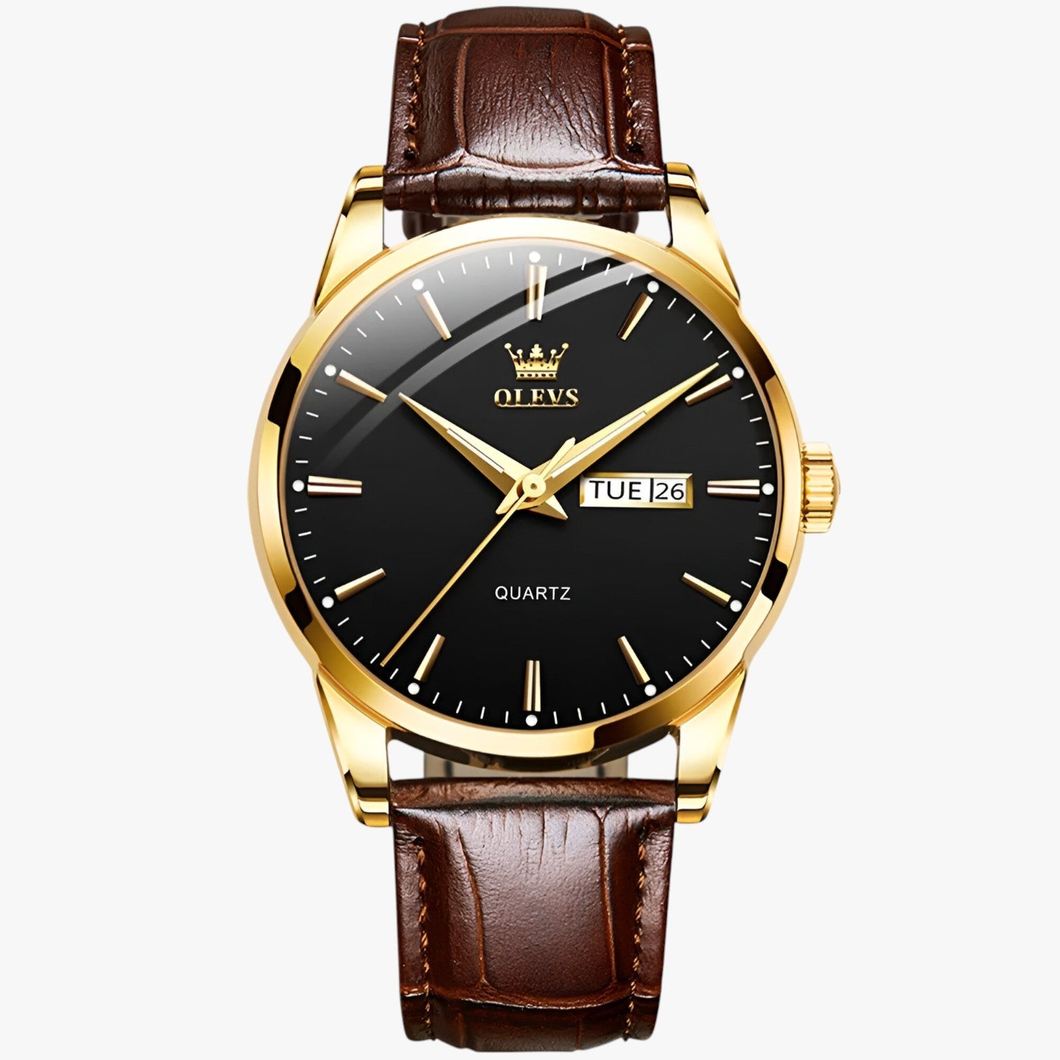 Antonio | Klassisk vandtæt læderur - Gylden sort - watches - {{ product_tags }