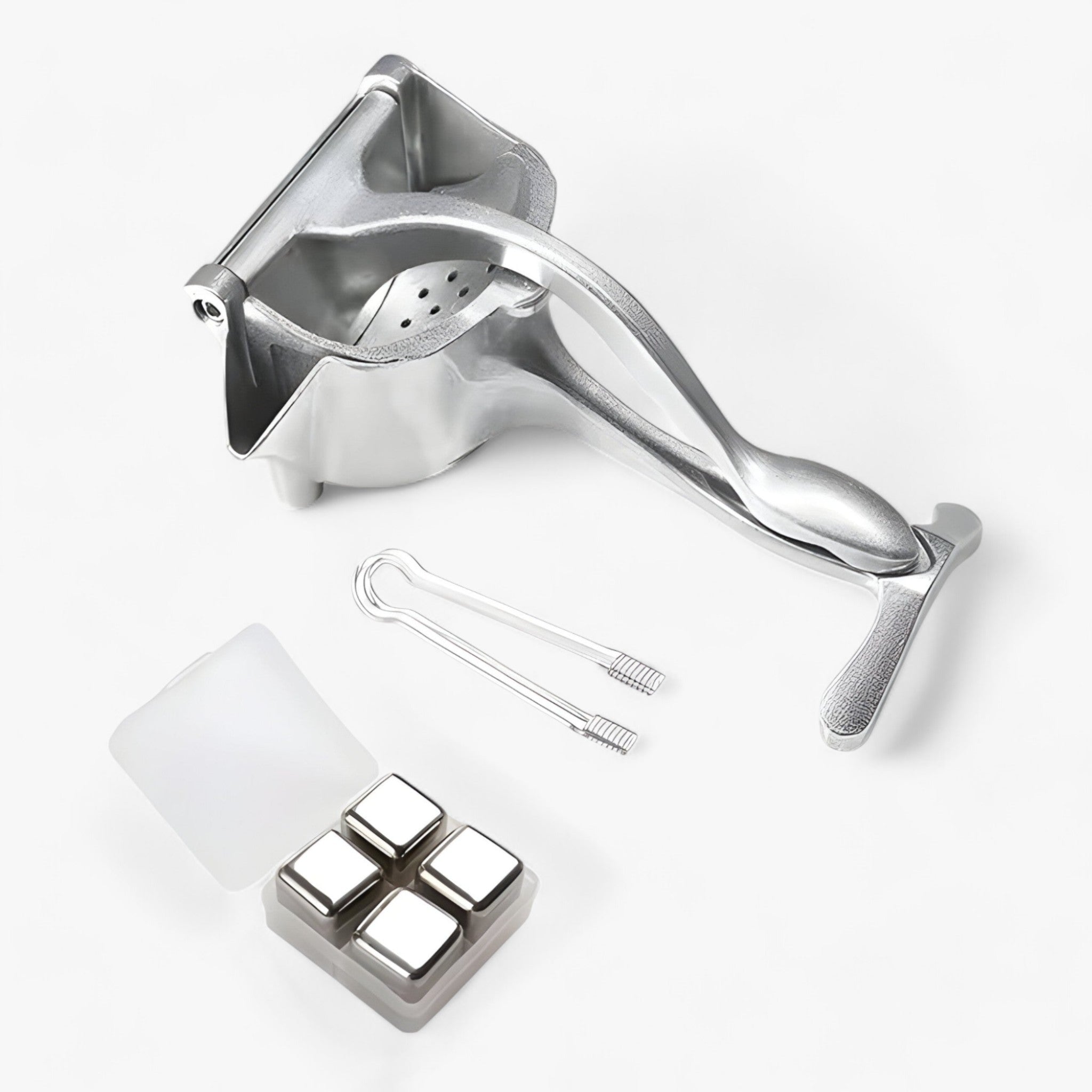 CitrusPro | Sæt Citruspresser - Manuel presse lavet af aluminiumlegering til citrusfrugter og granatæbler - Citruspresse med boks og ismaskine - house & garden - {{ product_tags }