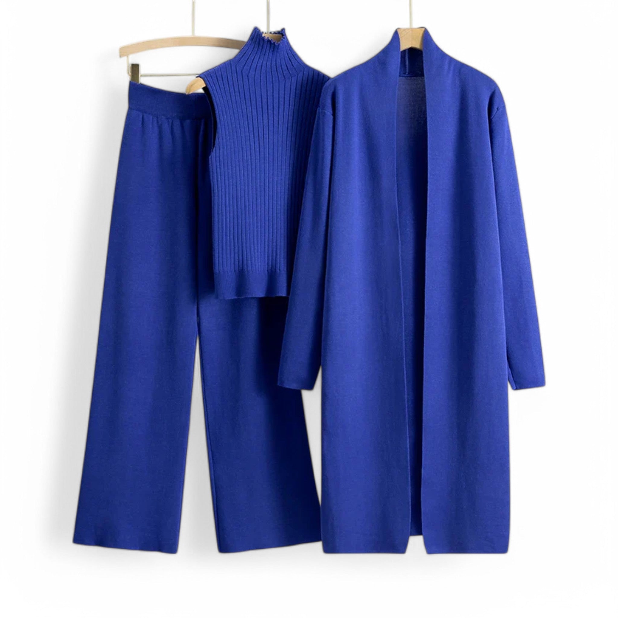 Ivy I Vintage Strikkesæt i 3 dele - Blå En størrelse - women's fashion - {{ product_tags }