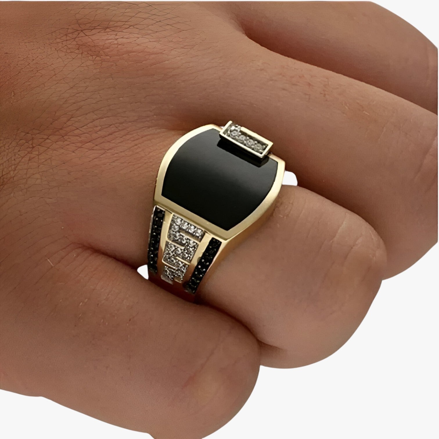 Archie | Stilfuld herre ring - Guldglans med luksuriøs punklook - - watches - {{ product_tags }