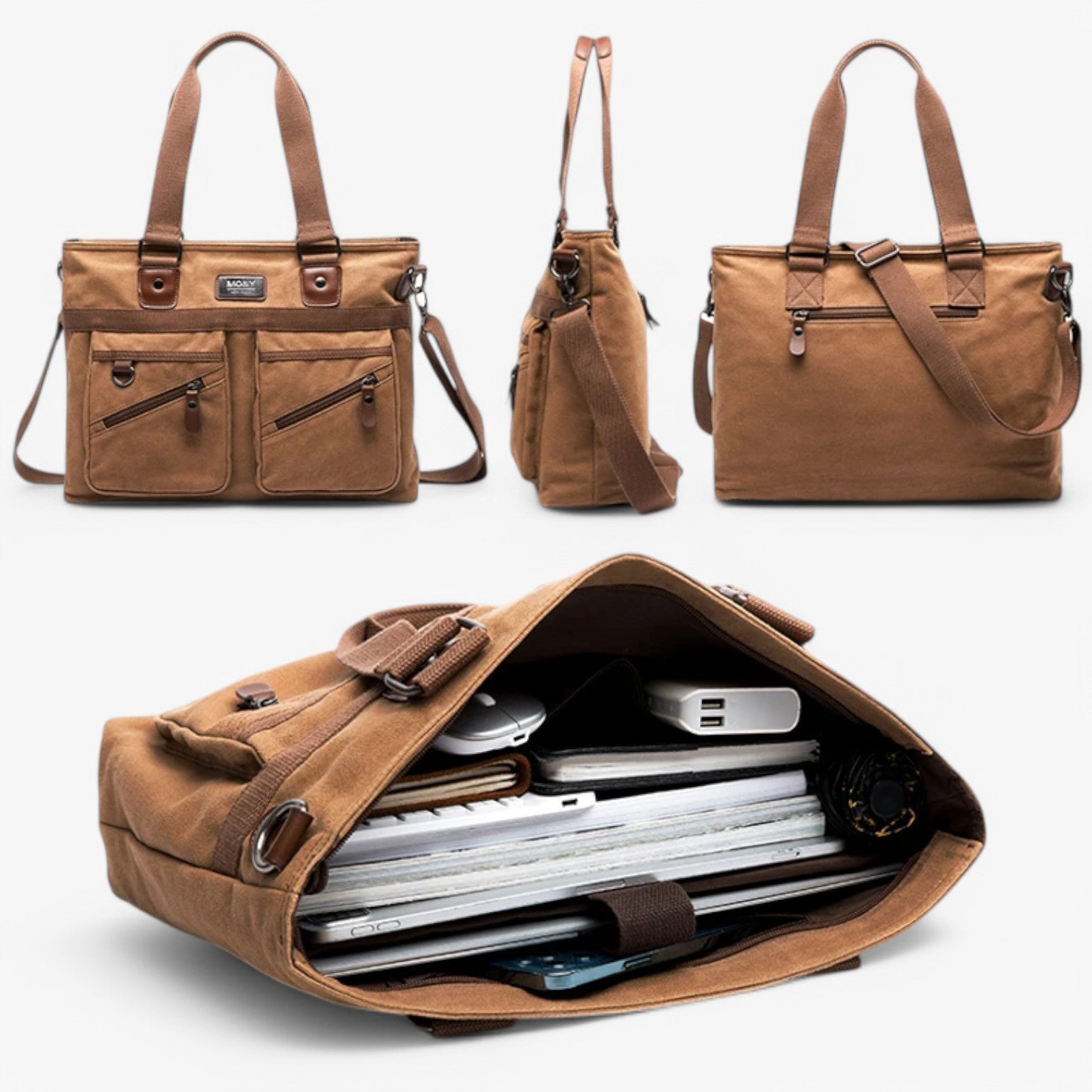 Brendan | Stilfuld og funktionel – Vintage Lærred Skuldertaske - - bags - {{ product_tags }