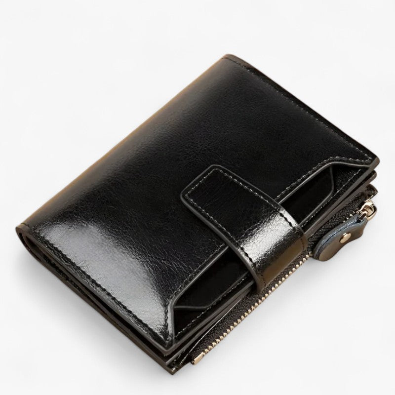 Eliza | Elegant RFID-beskyttende læderpung med plads til kort og kørekort - Sort - bags - {{ product_tags }