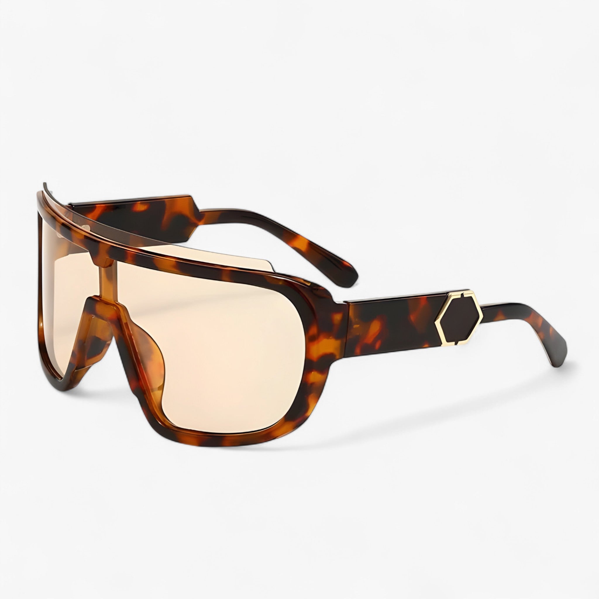 Noah | Overdimensionerede wraparound monoblok solbriller - Leopard - watches - {{ product_tags }