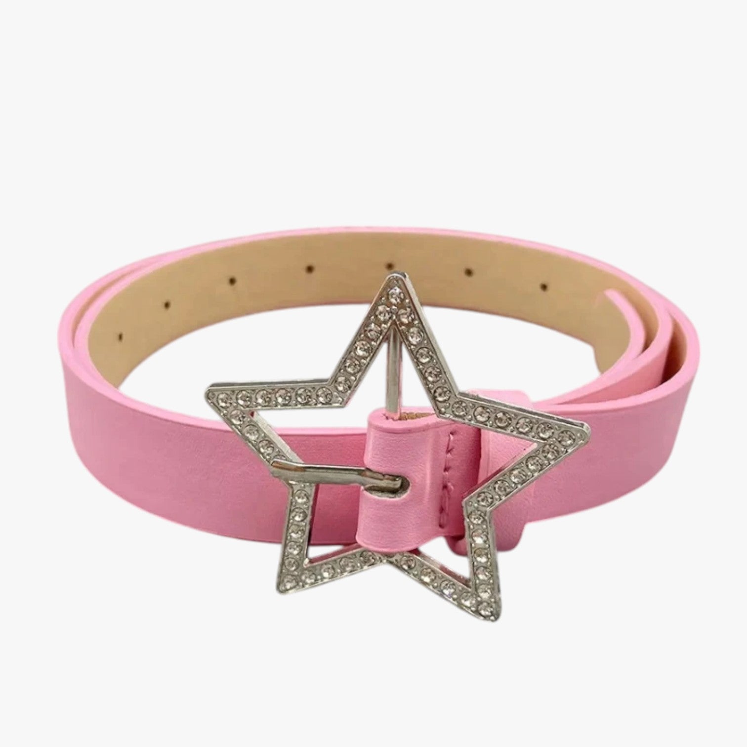 Haven | Rosa læderbælte med retrospænde og glitrende diamanter - Lyserød - Haven | Rosa læderbælte med retrospænde og glitrende diamanter - €25 - {{ product_tags }