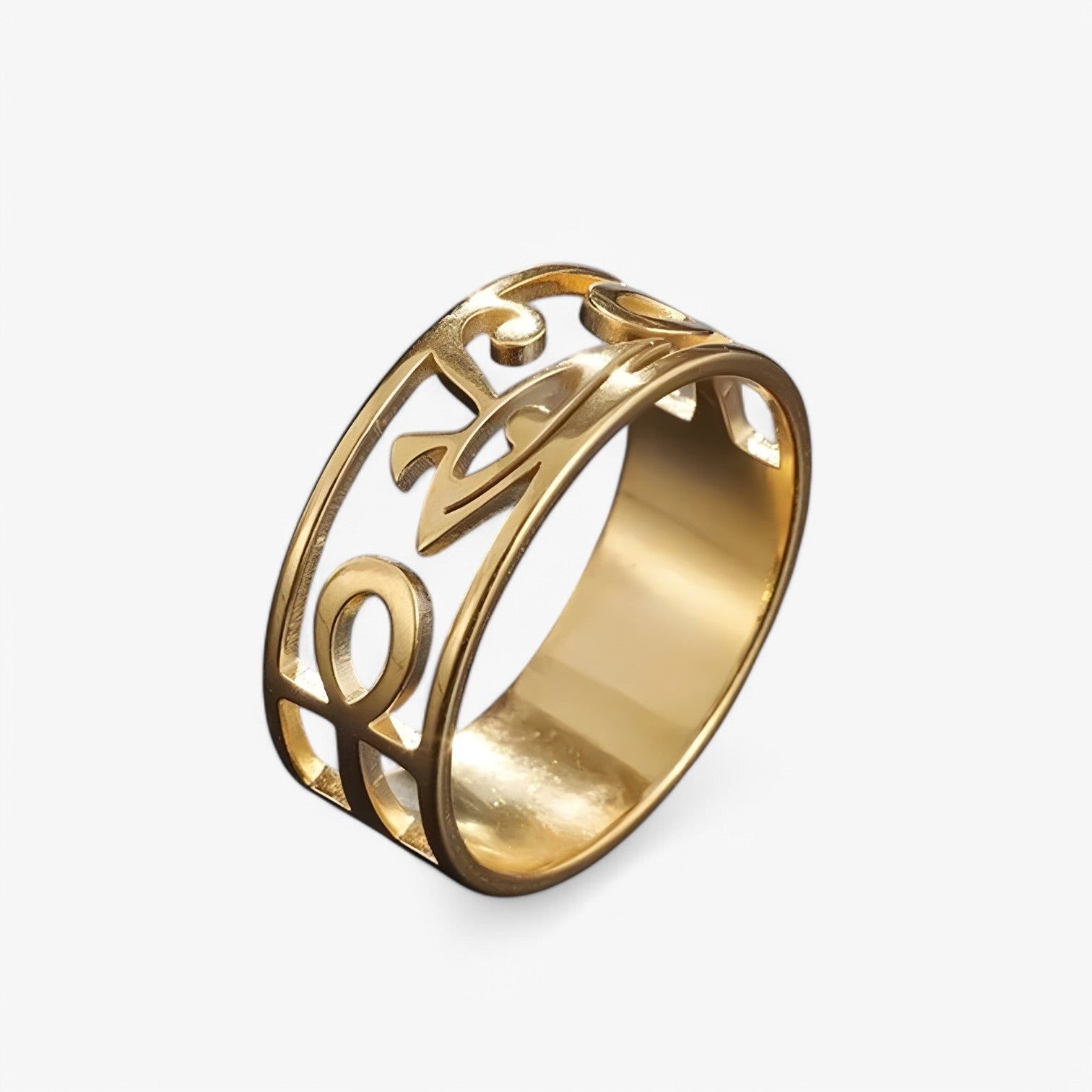 Brielle | Rustfrit stål korsring - Beskyttelsesamulet egyptisk smykke - - other - {{ product_tags }