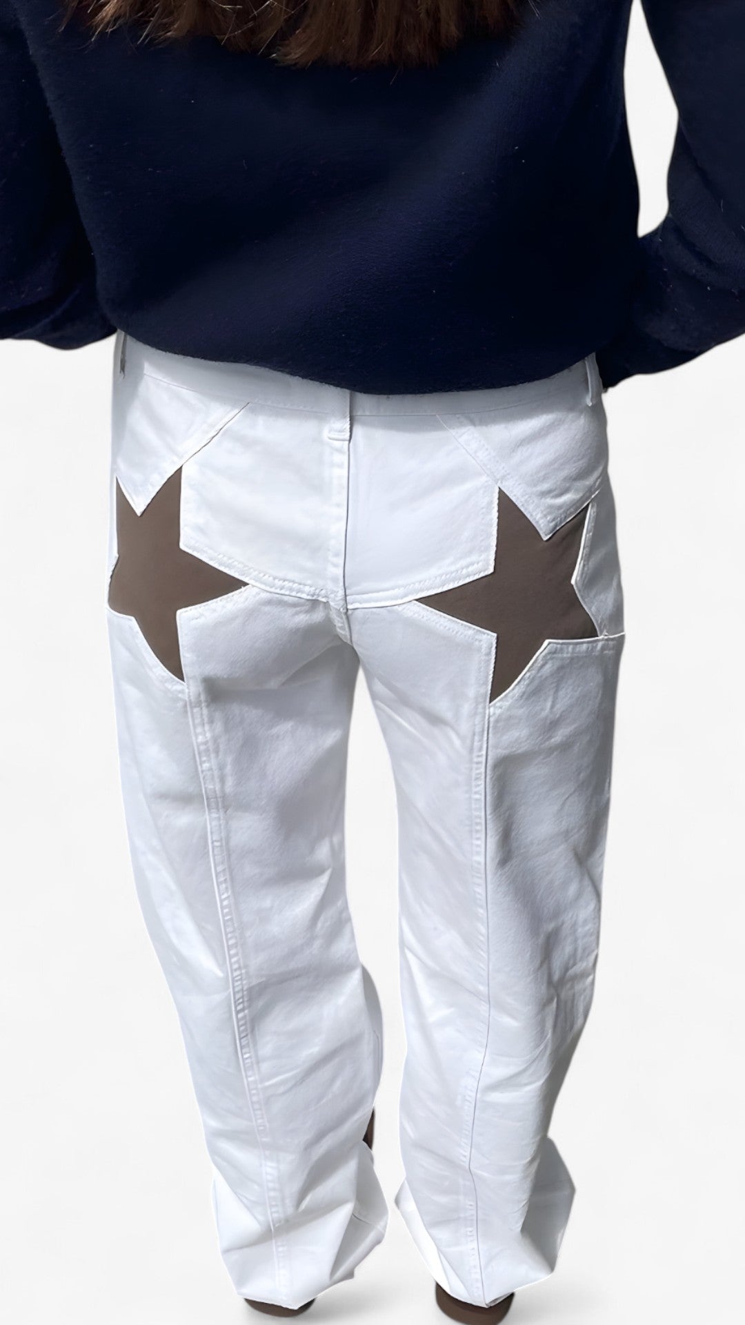 Lavtalje jeans med stjerneprint - Hvid - Lavtalje jeans med stjerneprint - €25 - {{ product_tags }