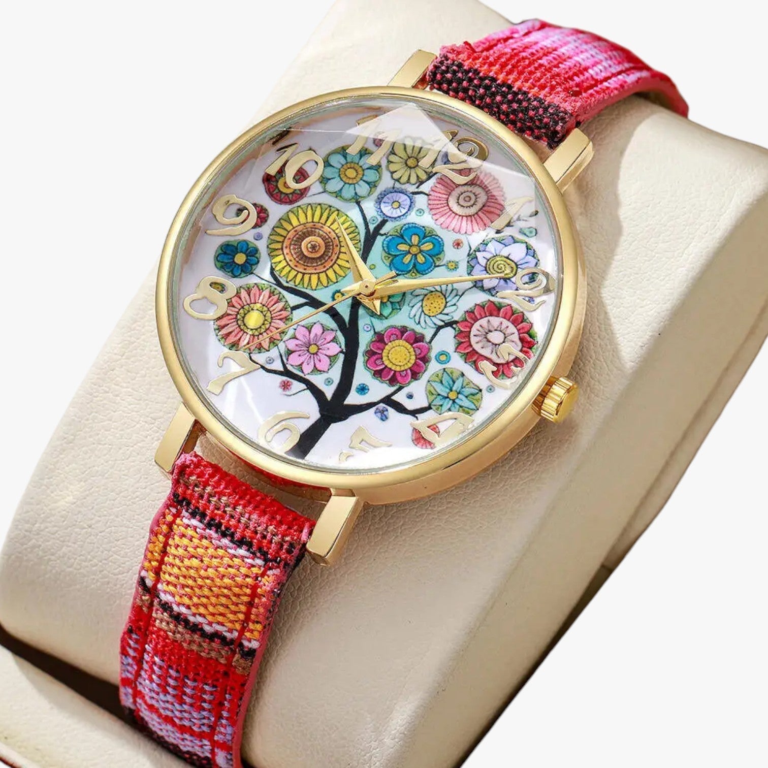 Elora | Vintage blomsterur til damer - Rød Uden Æske - watches - {{ product_tags }
