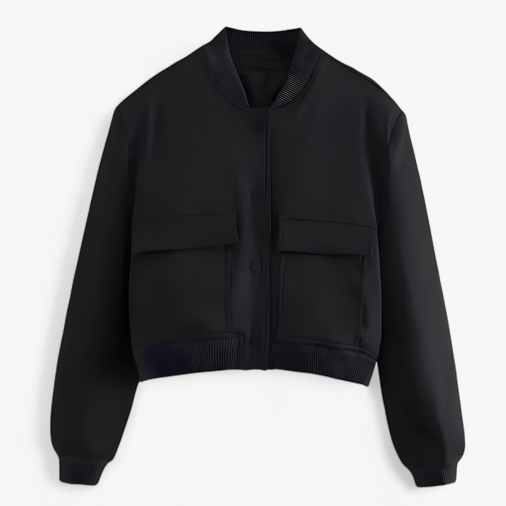 Skyler | Damernes bomberjakke – Efterår/Vinter cropped - Sort - women's fashion - {{ product_tags }
