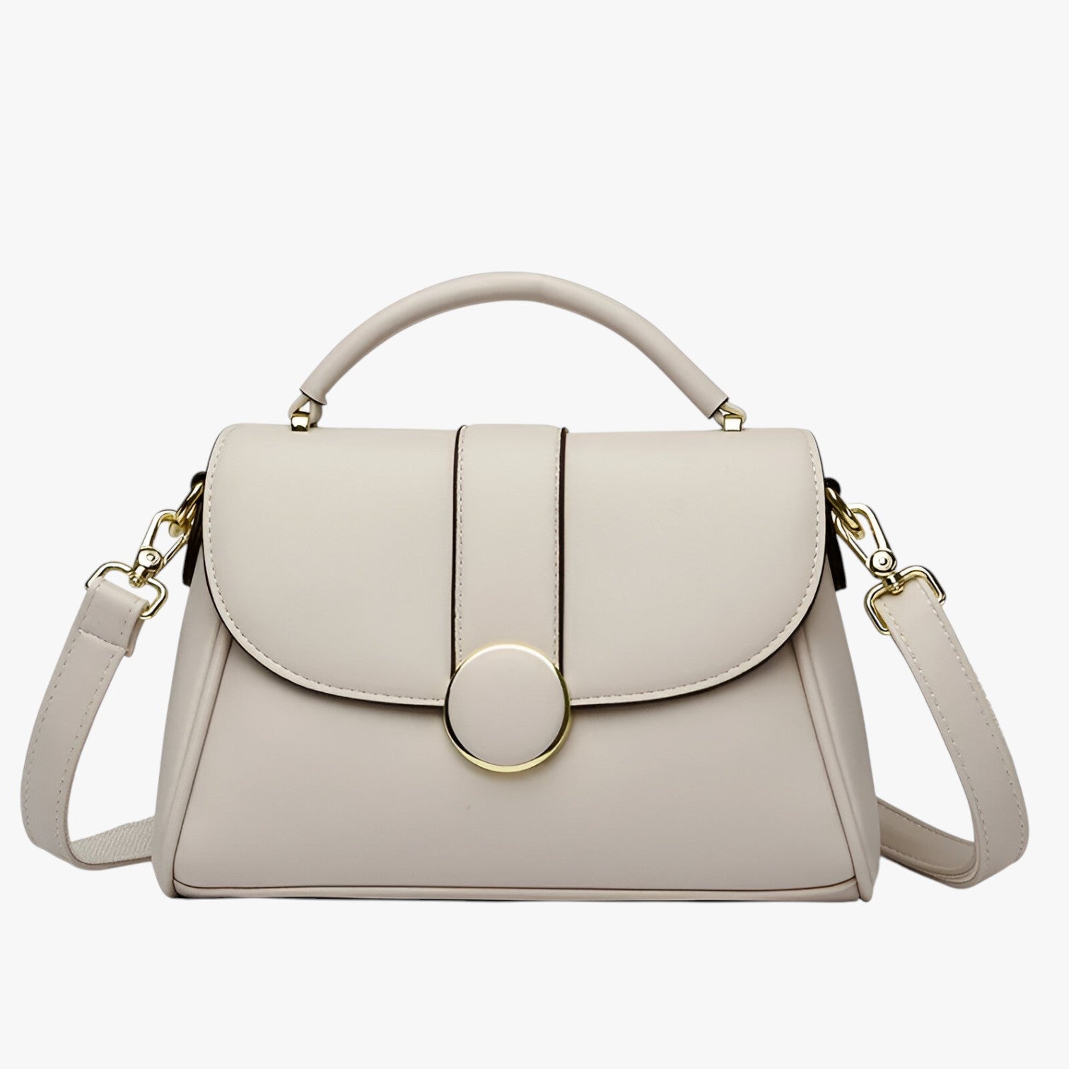 Suzy | Elegant skuldertaske med logo - Lysegrå - bags - {{ product_tags }