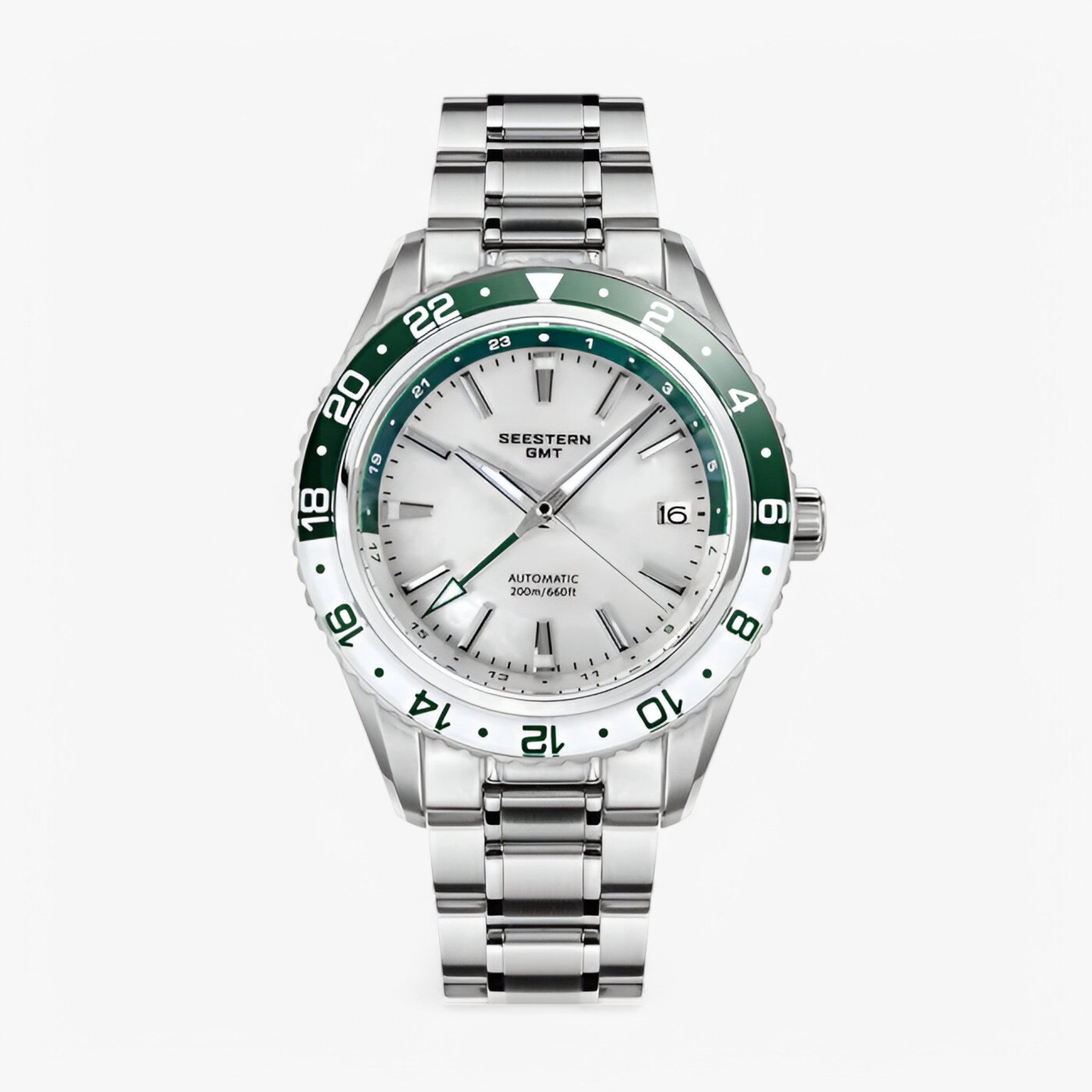 Ethan | Sofistikeret Automatisk GMT Kontorur - Hvid - watches - {{ product_tags }