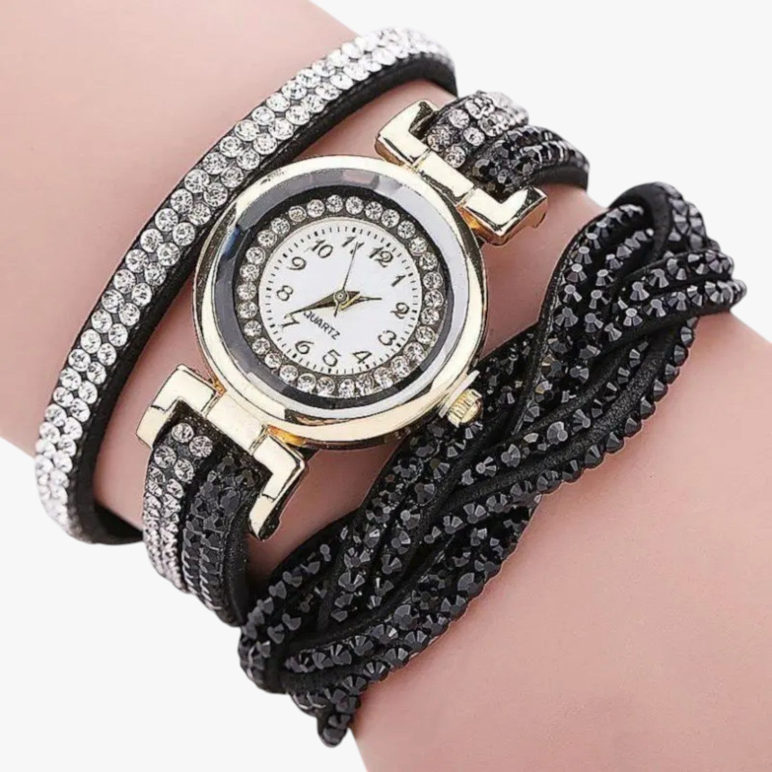 Heidi | Damenuhr med lang læderrem: elegance og glans i ét - Sort - watches - {{ product_tags }
