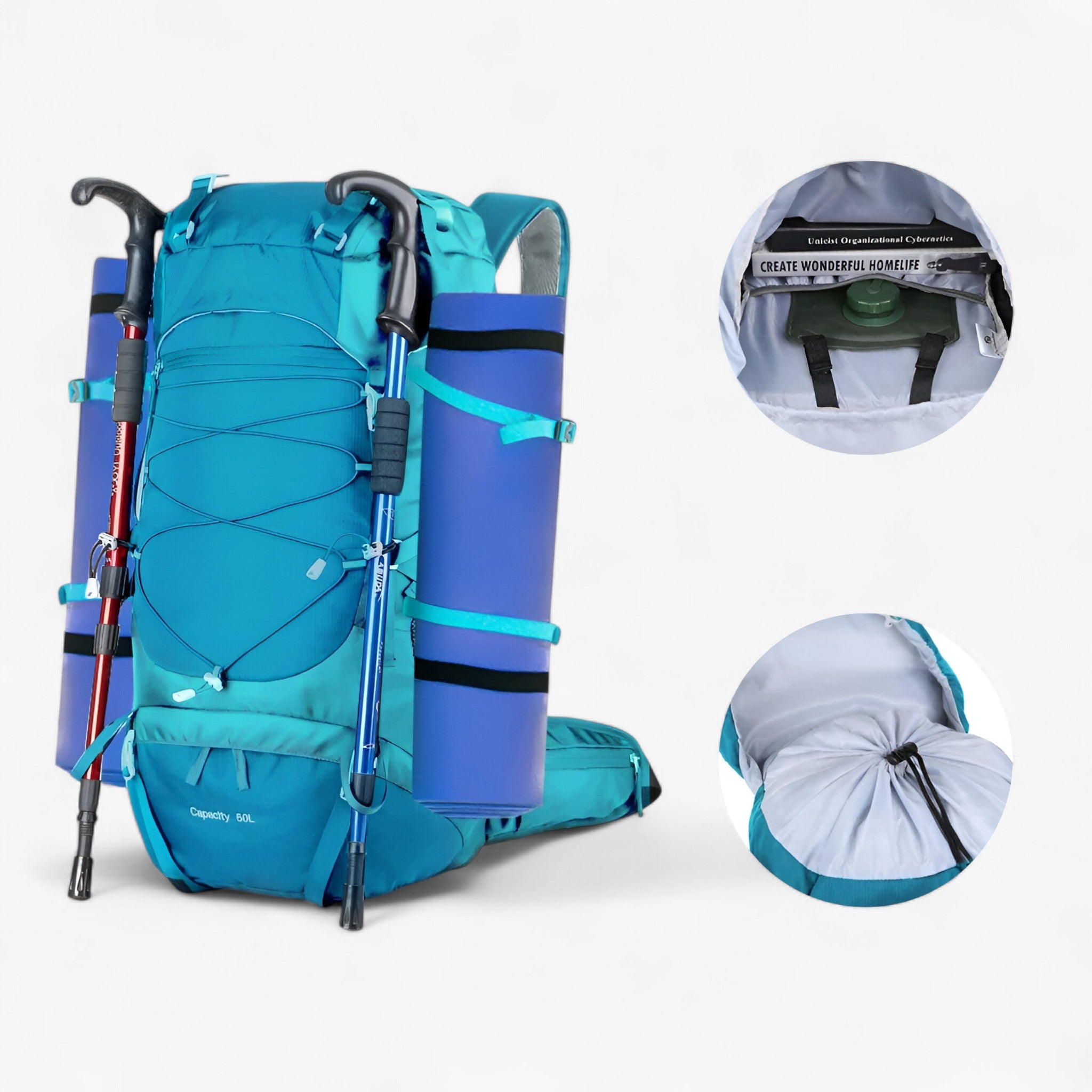 50L vandtæt nylon rygsæk til eventyrlige rejser - - bags - {{ product_tags }