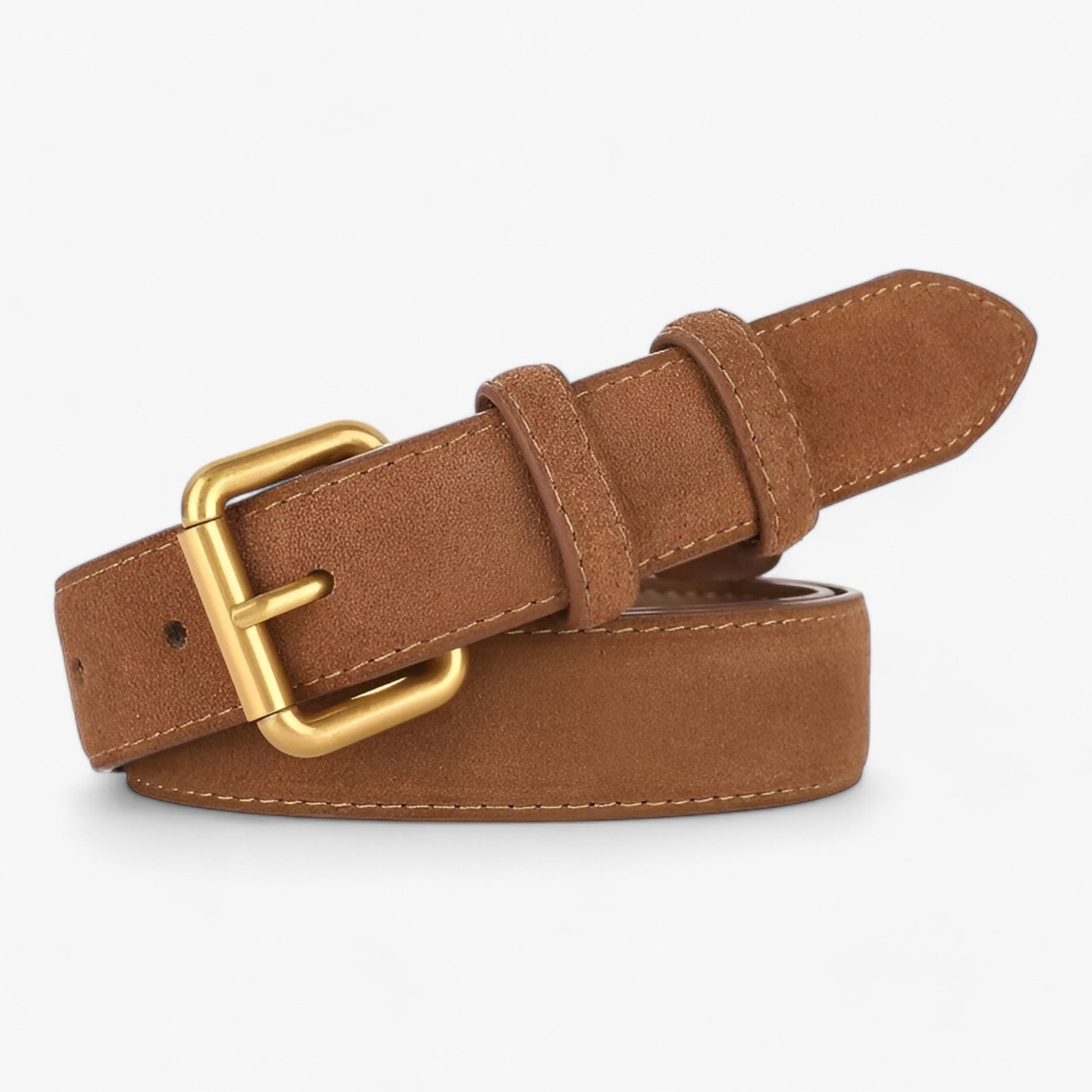 Bella | Suede bælte - Trendy og funktionelt - Brun 100cm - men's fashion - {{ product_tags }