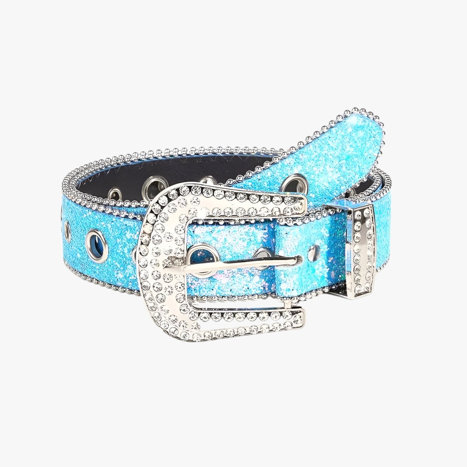 Olivia | Trendy glitrende læderbælte med nitter - - women's fashion - {{ product_tags }