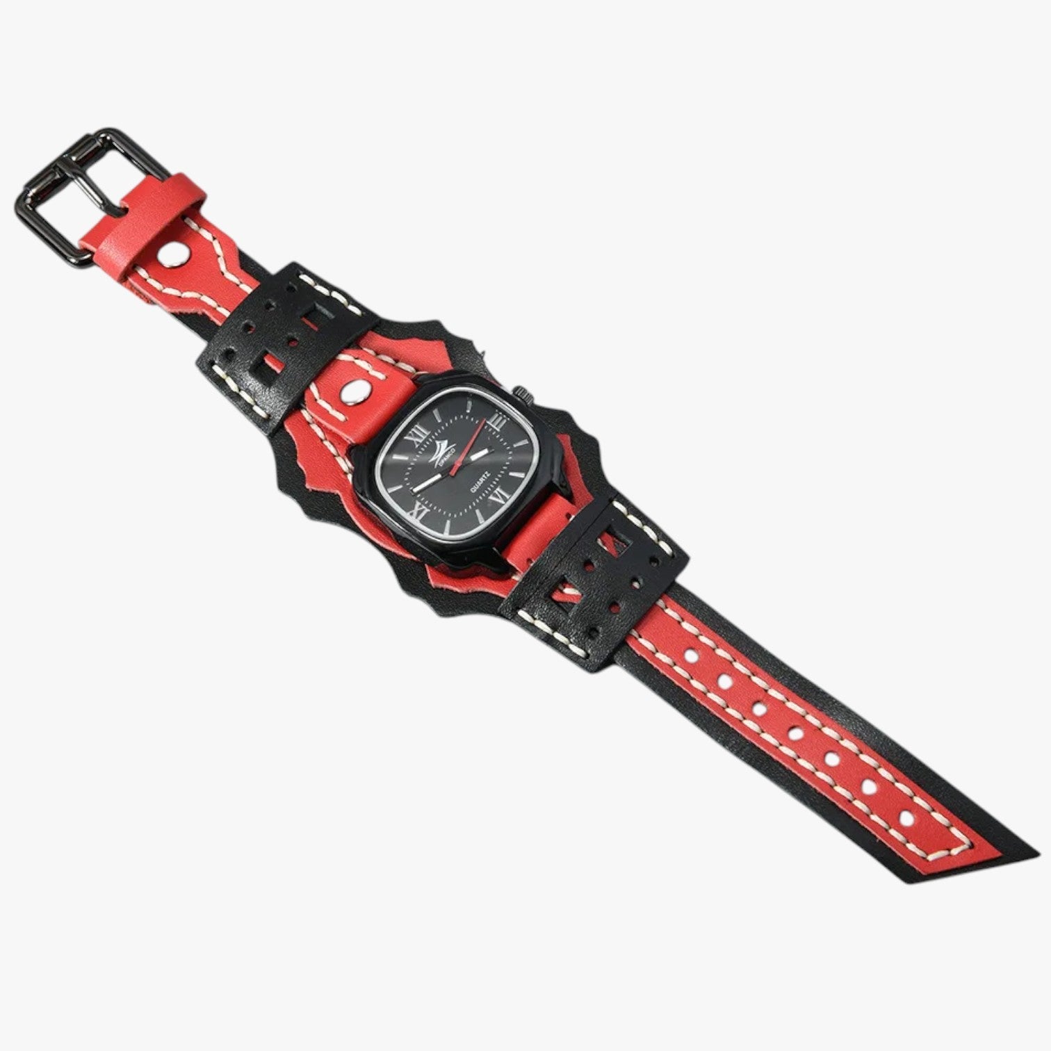 Alden | Stor herreur med stort kvadratisk ur og ægte læderrem - - watches - {{ product_tags }