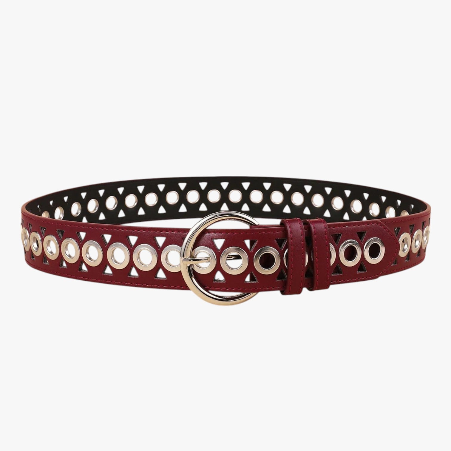 Emelia | Falsk læder punk med spikeknap Y2K - Rød 110cm - Emelia | Falsk læder punk med spikeknap Y2K - €25 - {{ product_tags }
