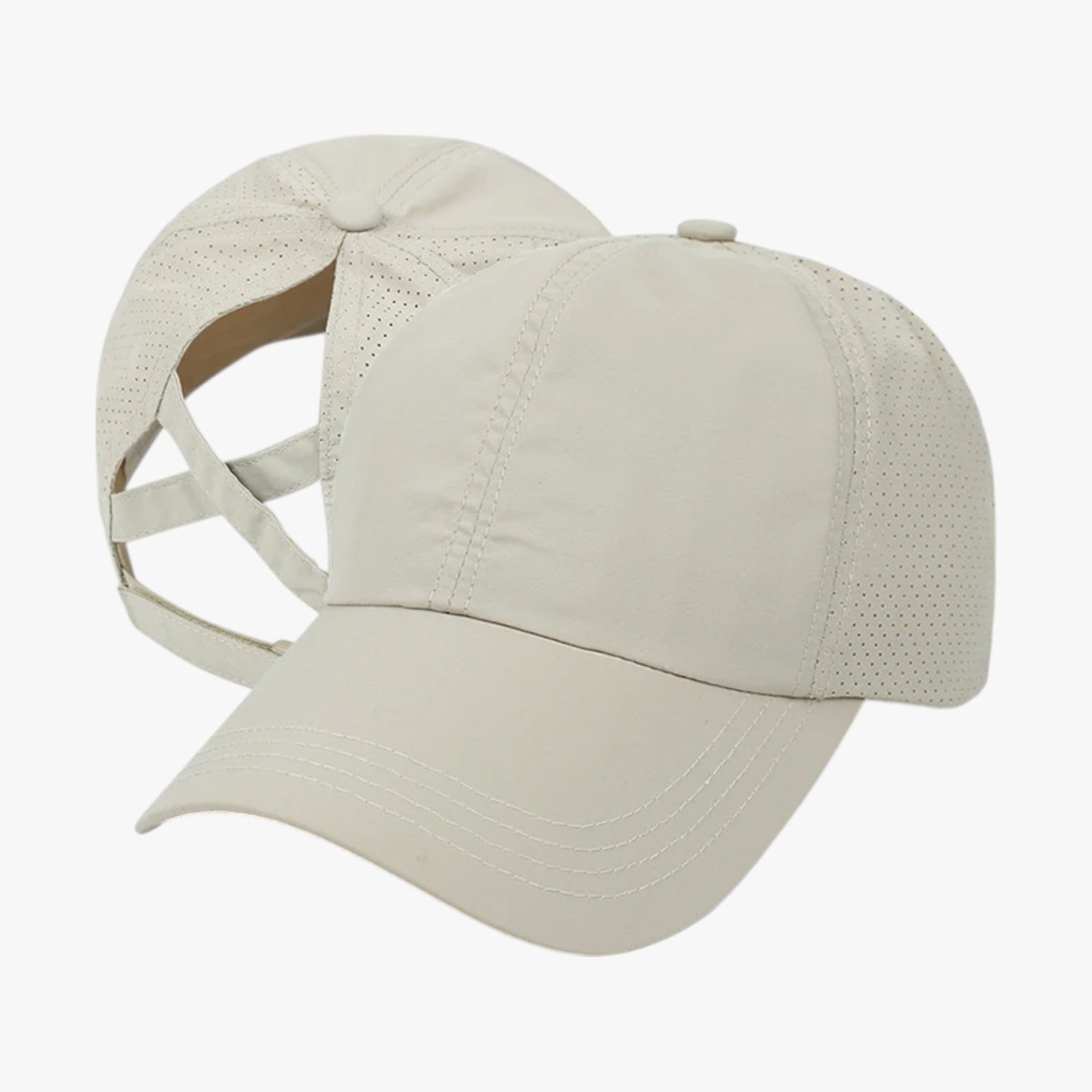 Aliyah | Sportscappe til sommer med hestehale og åndbart netmateriale - - Aliyah | Sportscappe til sommer med hestehale og åndbart netmateriale - €25 - {{ product_tags }