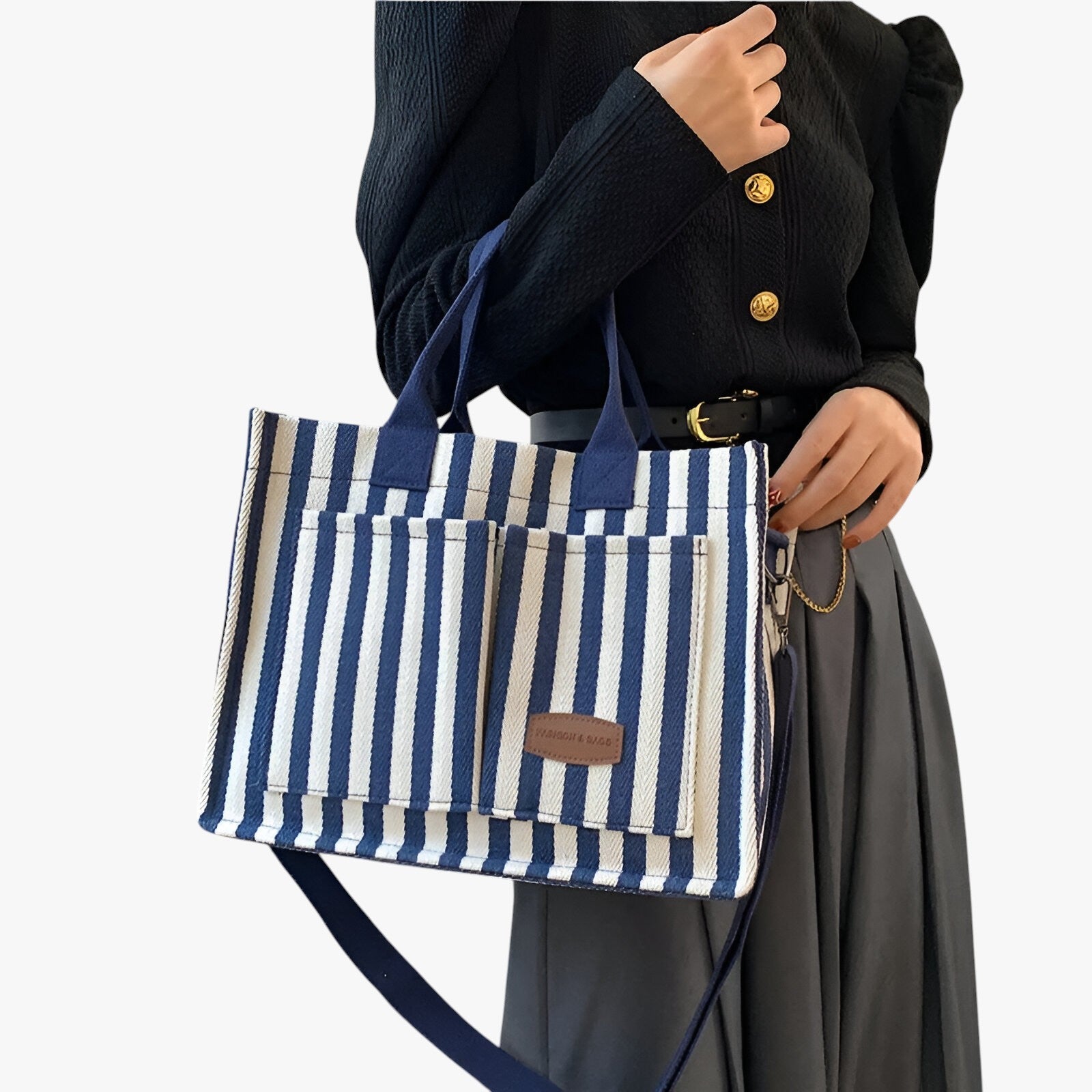 Aurora | Rumlig canvas skuldertaske til dag og rejser - - bags - {{ product_tags }